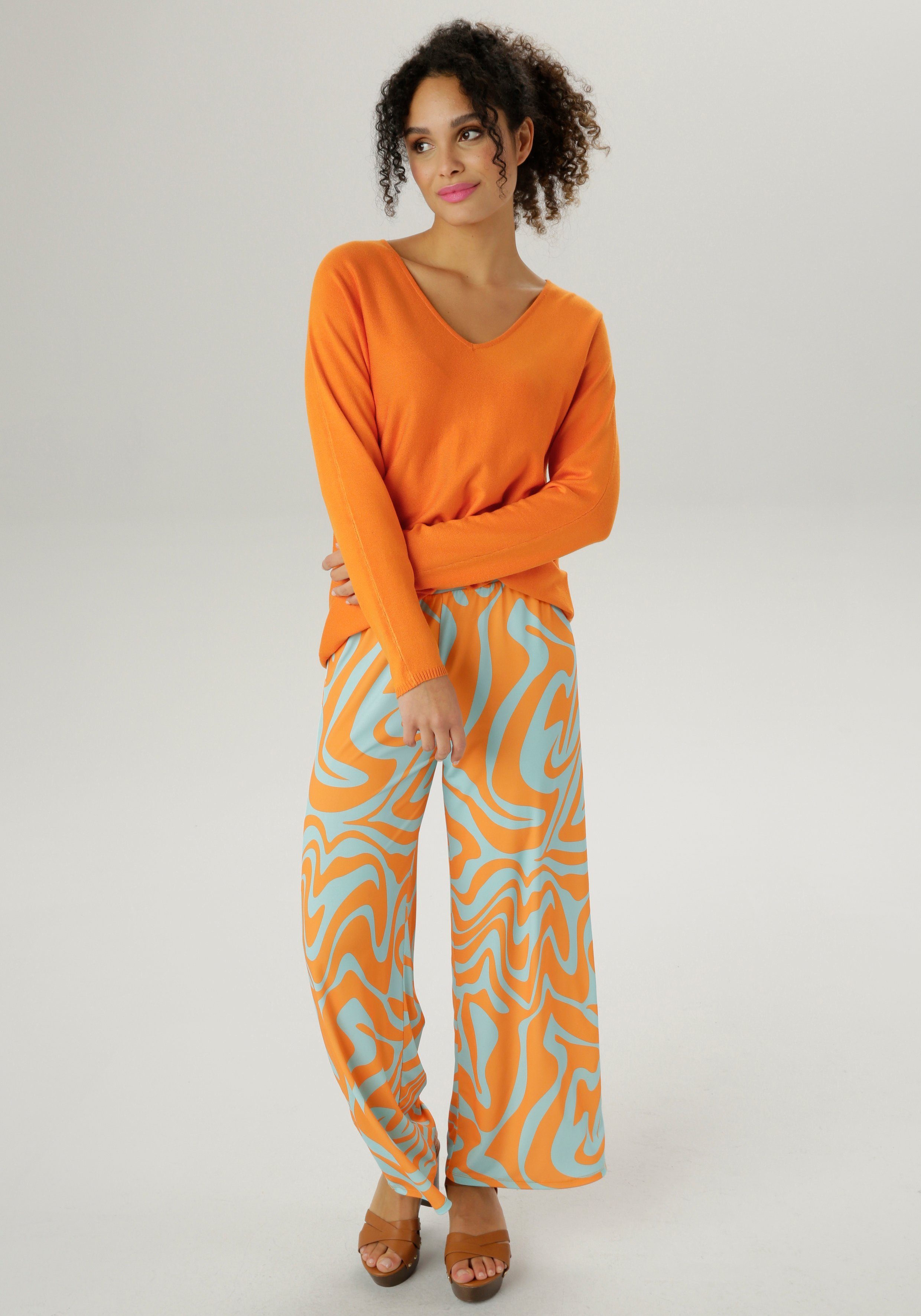 Aniston SELECTED Trui met V-hals in oversized-look