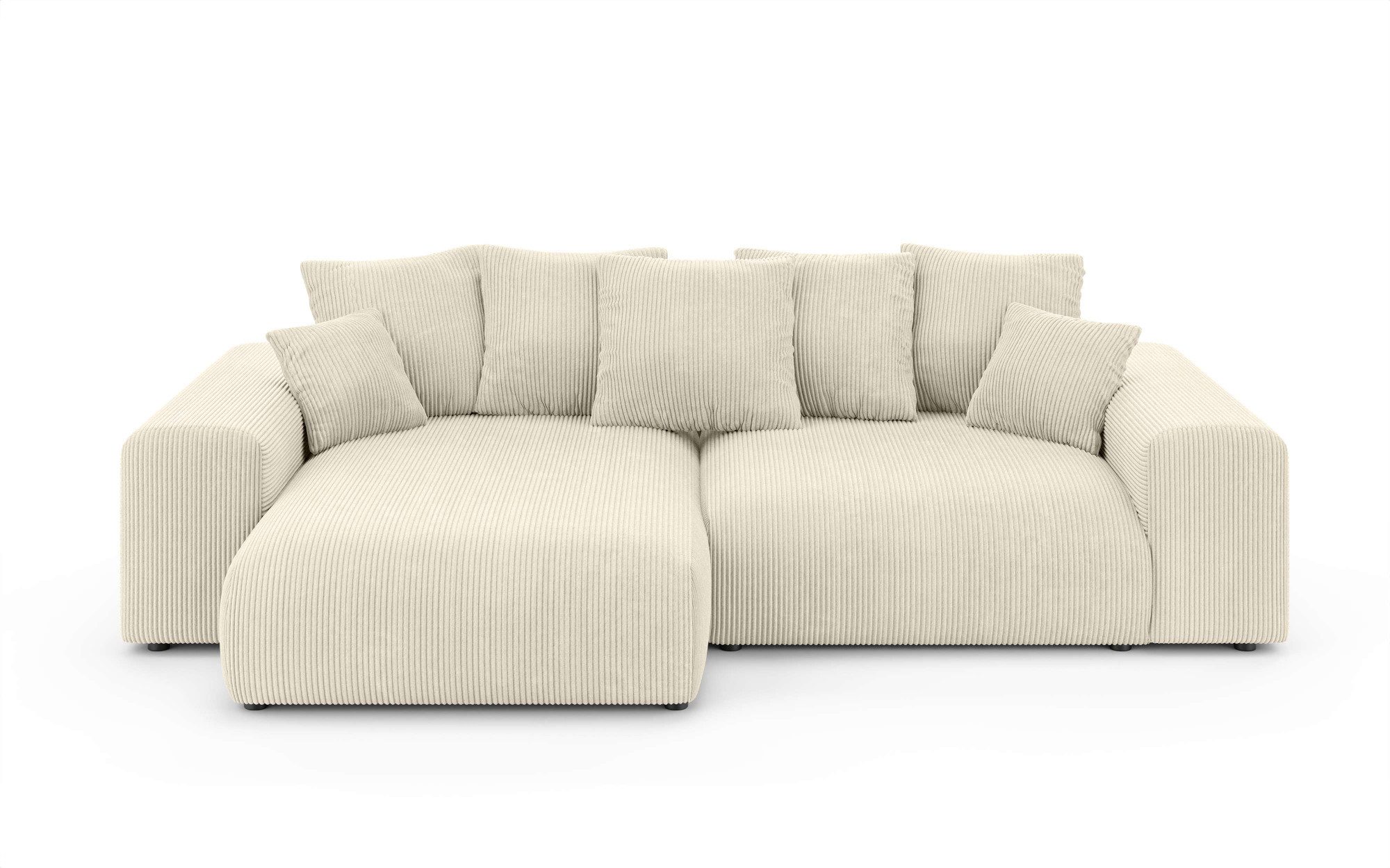 Home affaire Hoekbank LAKESIDE met bedfunctie en bedlade, B/D/H 257/166/84 cm L-vorm, recamiere aan beide zijden monteerbaar, golfondersteuning