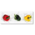 wall-art keukenwand splashing paprika - panorama (1-delig) multicolor
