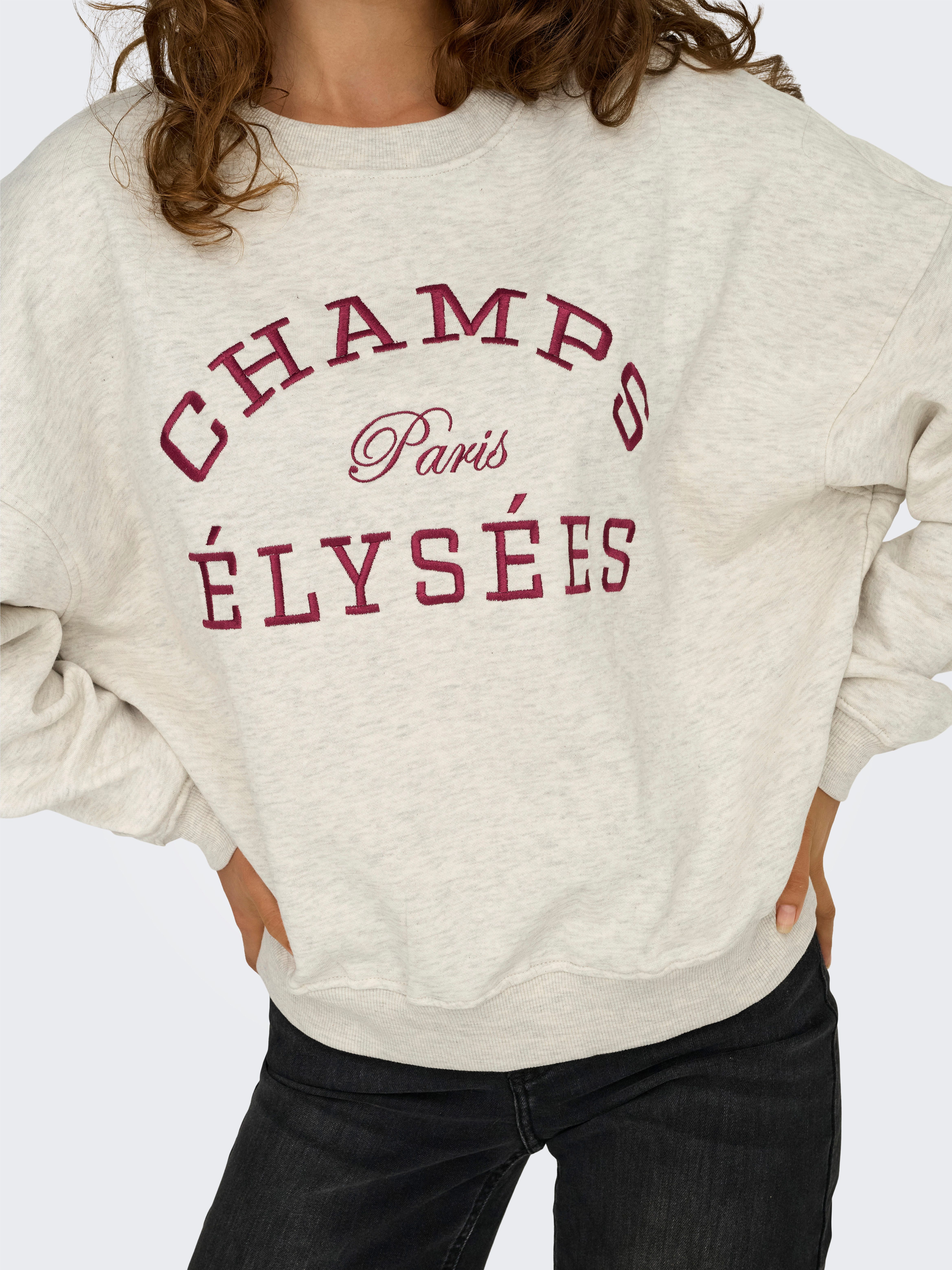 JDY Sweatshirt JDYMESA L/S O-NECK EMB SWEAT JRS NOOS
