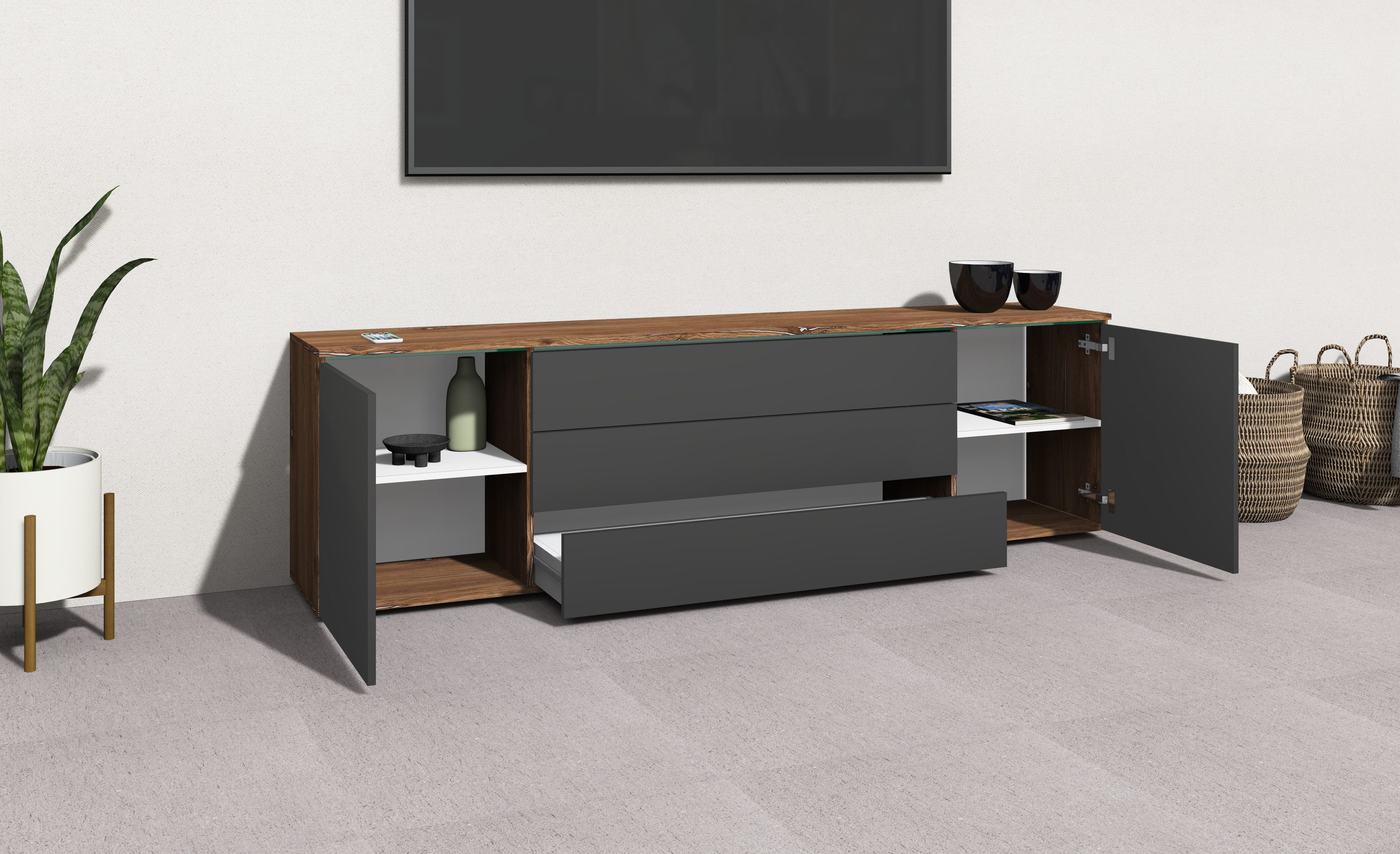 borchardt Möbel Tv-meubel San Diego Breedte 200 cm