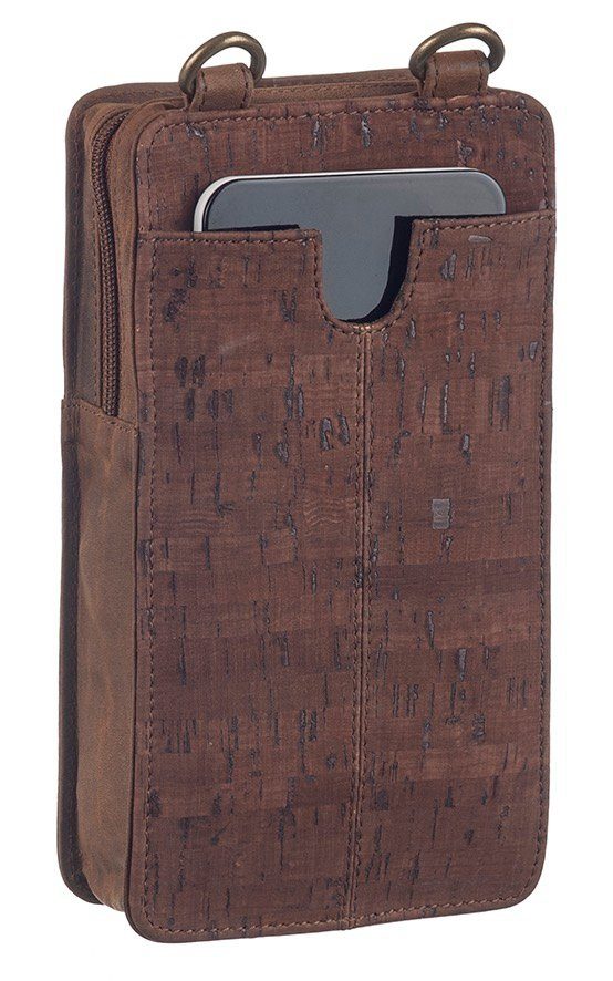 GreenLand Nature Gsm-tasje NATURE leather-cork met opgestikte portemonnee