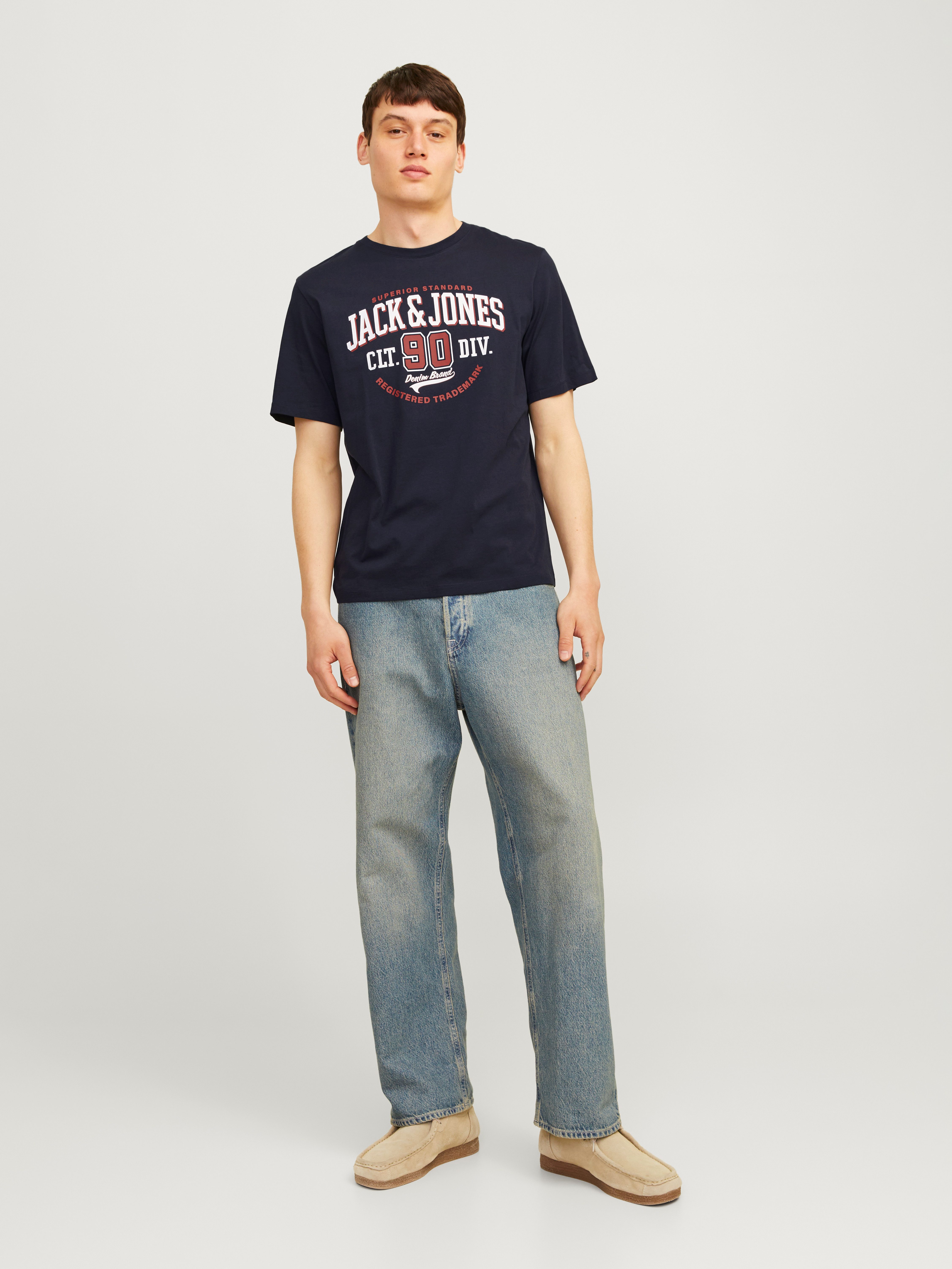 Jack & Jones Shirt met ronde hals JJELOGO TEE SS O-NECK 2 COL AW24 SN