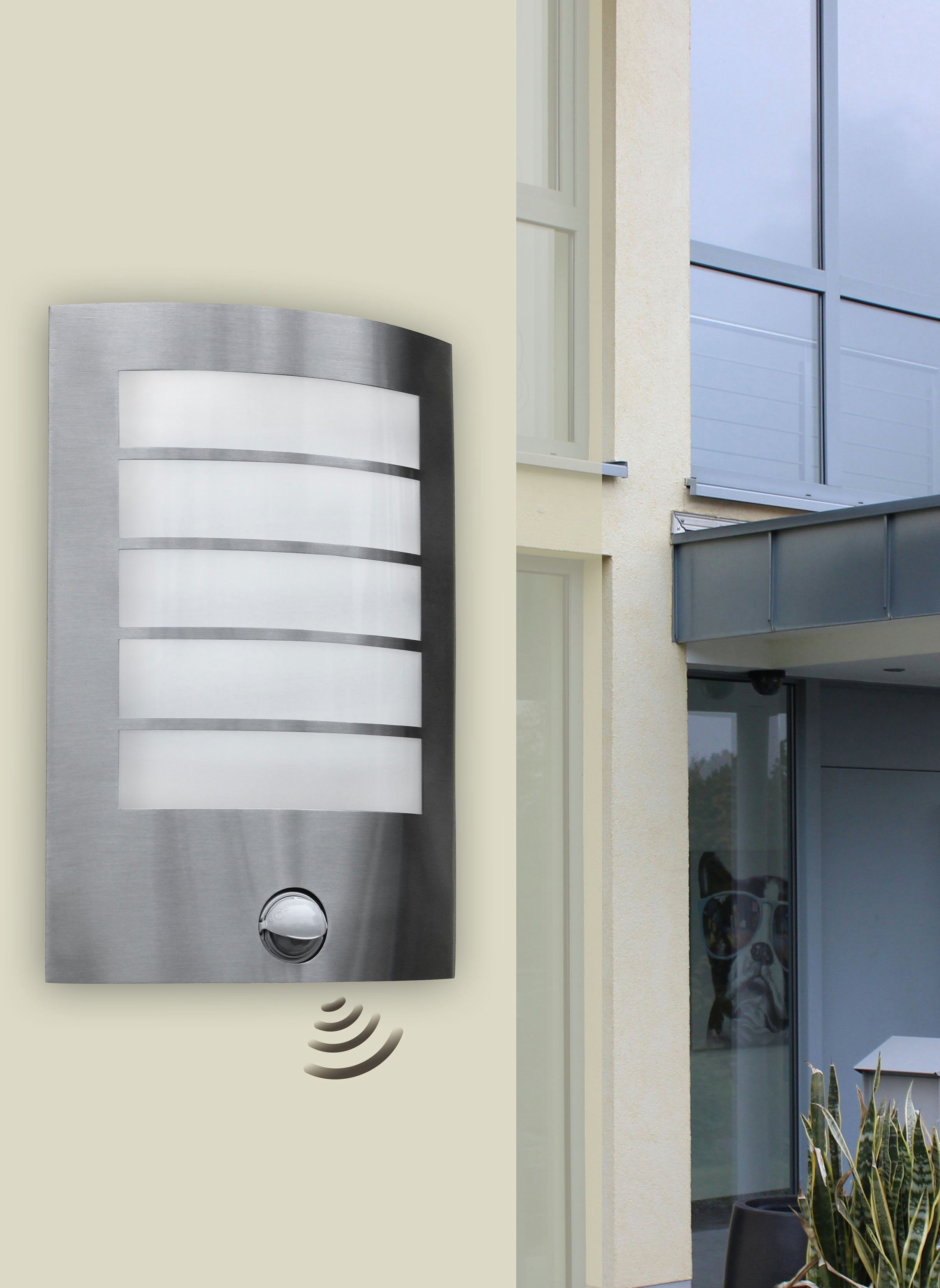 LUTEC Ledwandlamp voor buiten SLIM Bewegingsmelder (1 stuk)
