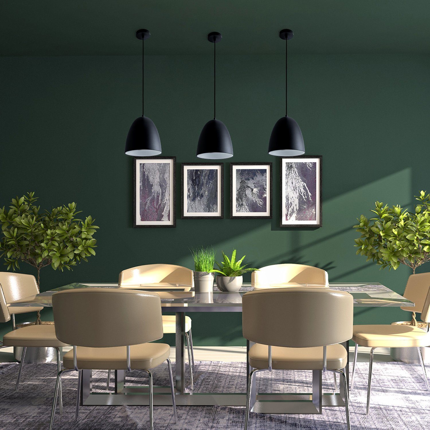 Paco Home Hanglamp JACK Keukenlamp hanglamp eetkamer Eettafellamp binnenin in goudkleur wit