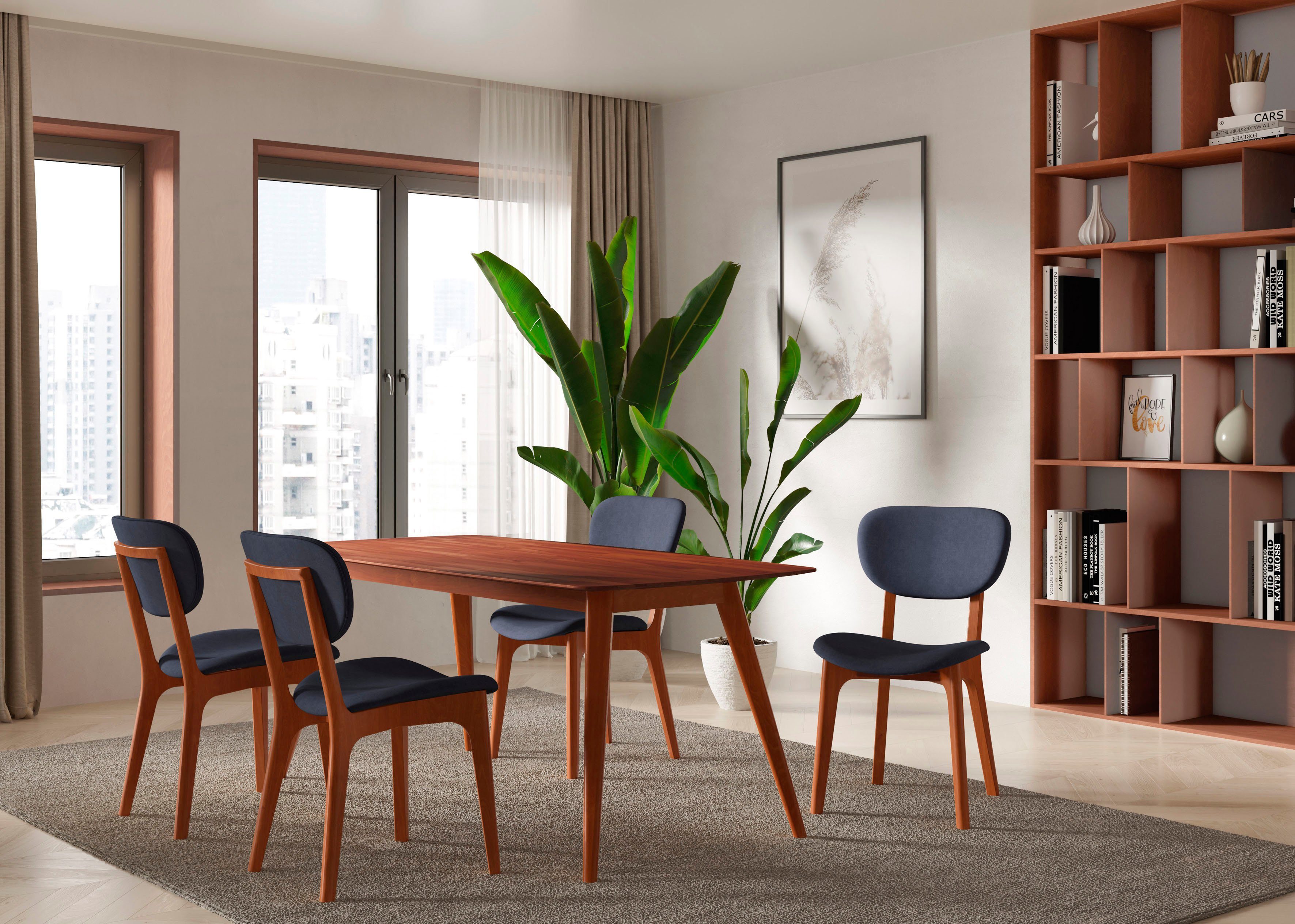 INOSIGN Stoel COZY Made in Italy Frame in beuken, kersen- of notenhout, massief hout, designstoel (set, 2 stuks)
