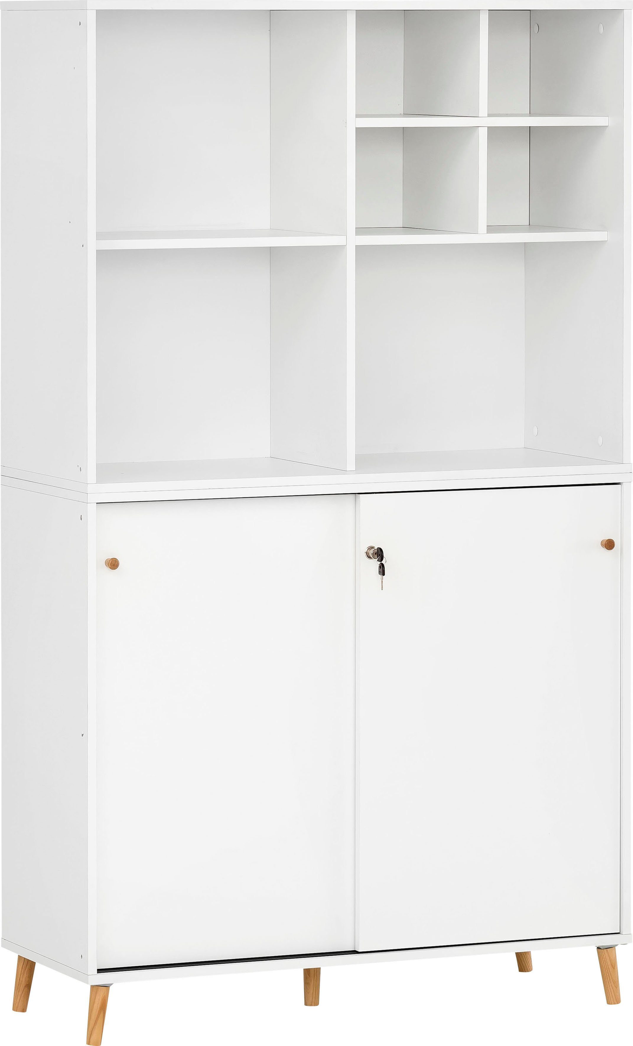 Schildmeyer Kantoormeubelset Serie 500 bestaand uit 1 rek, 1 kast, 1 verstevigingskruis kantoorsets wit