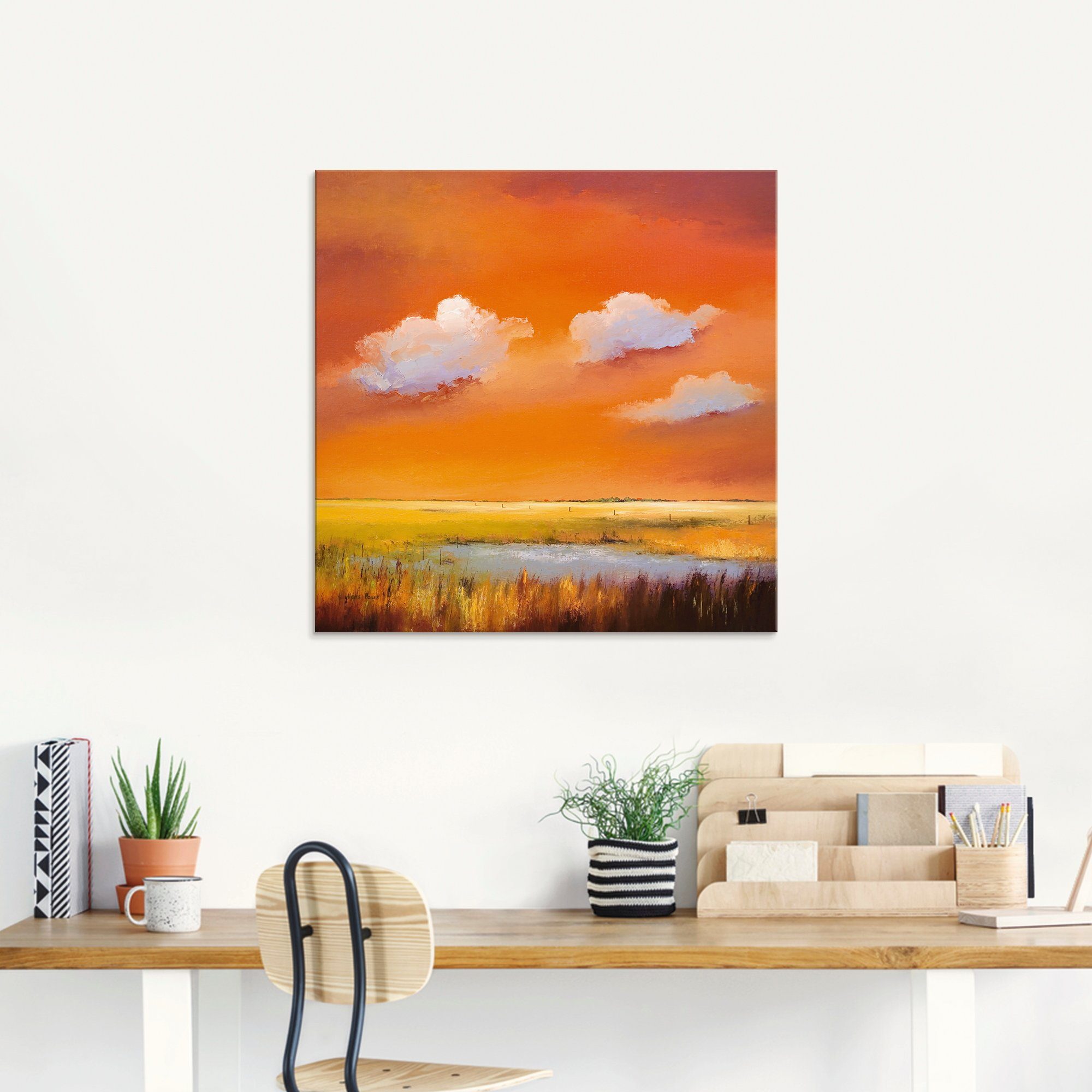 Artland Print op glas Avond I in verschillende maten