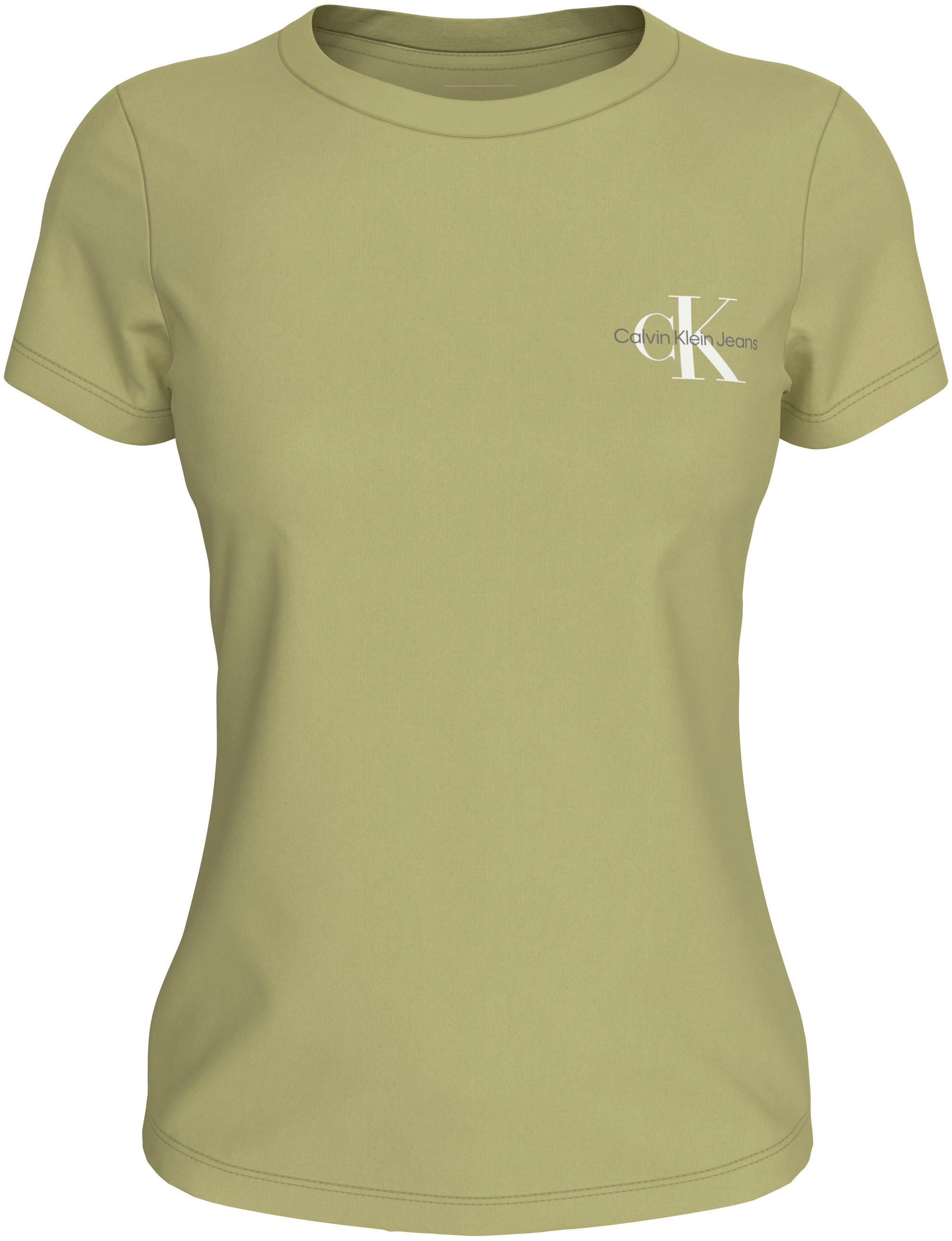 Calvin Klein Shirt met ronde hals 2-PACK MONOLOGO SLIM TEE met calvin klein jeans logoprint op borsthoogte (2-delig, Set van 2)