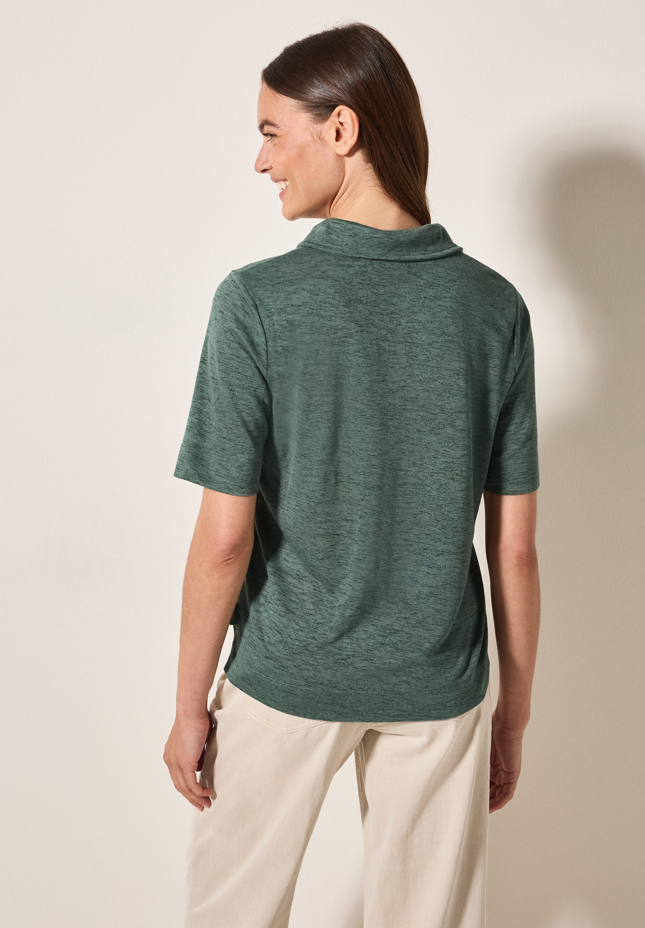 Cecil Poloshirt in linnen-look