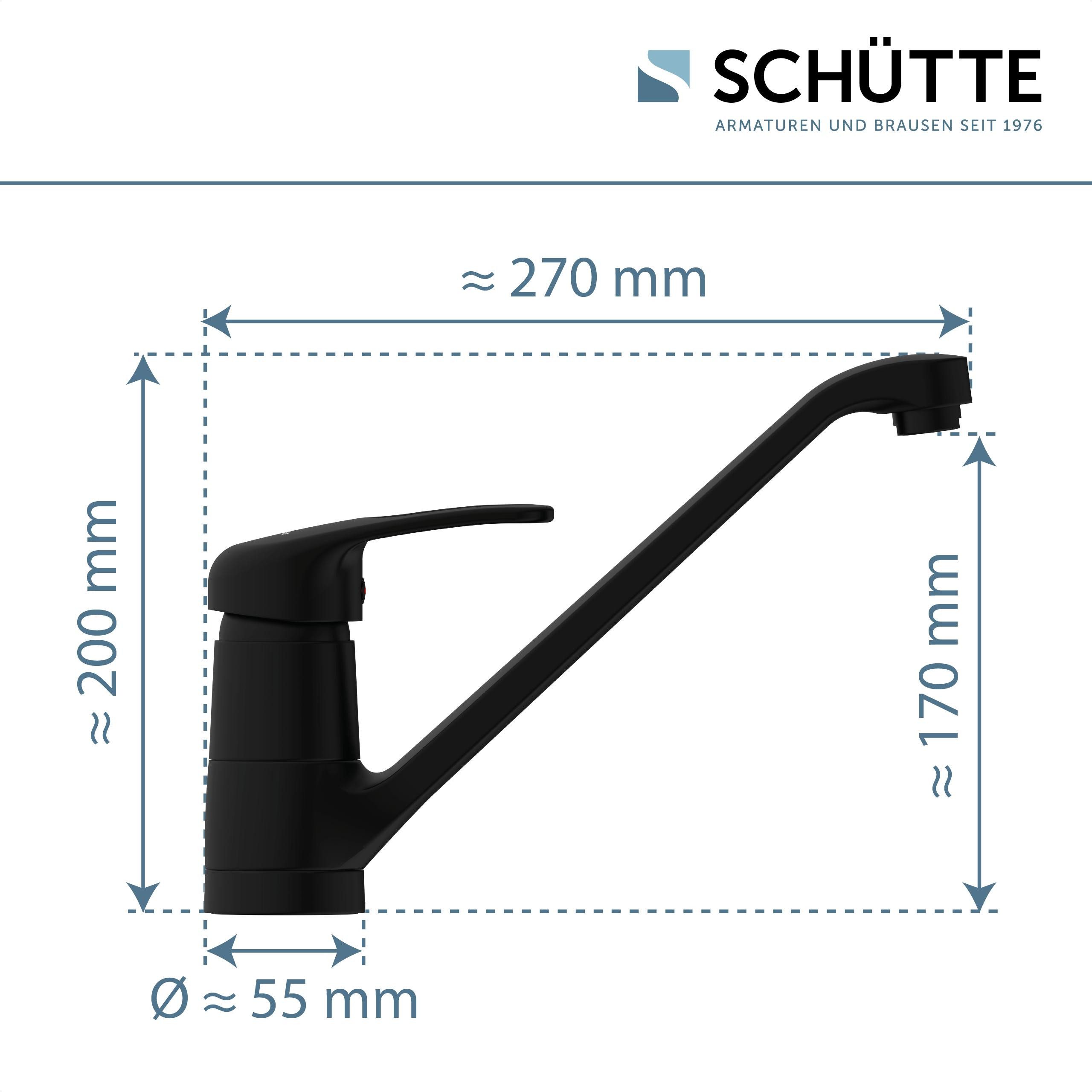 Schütte Gootsteen kraan Grande 150° draaibaar, nauwelijks hoorbare cassette, merk-straalregelaar