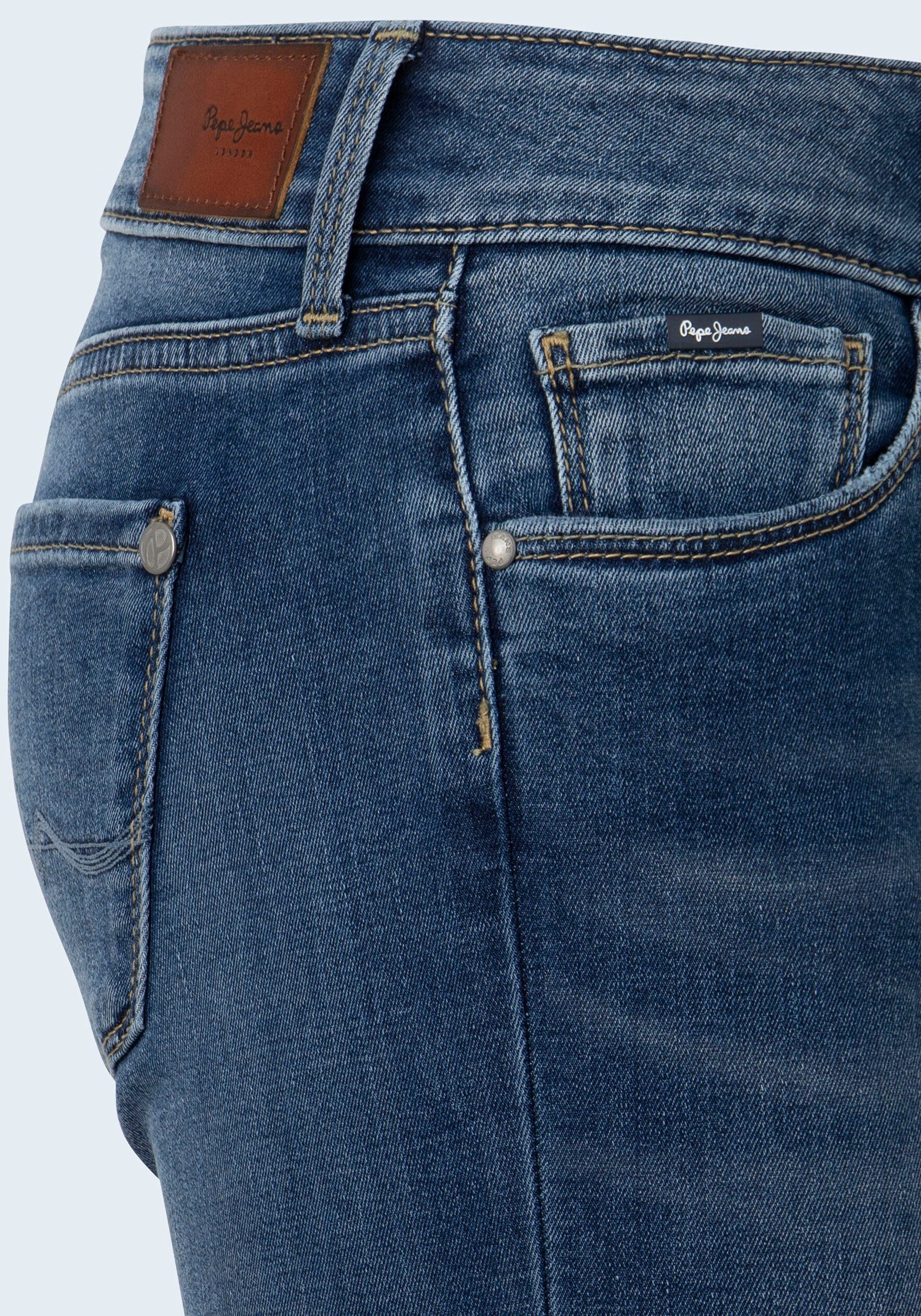 Pepe Jeans Skinny fit jeans SOHO in 5-pocketsstijl met 1-knoop en stretchaandeel