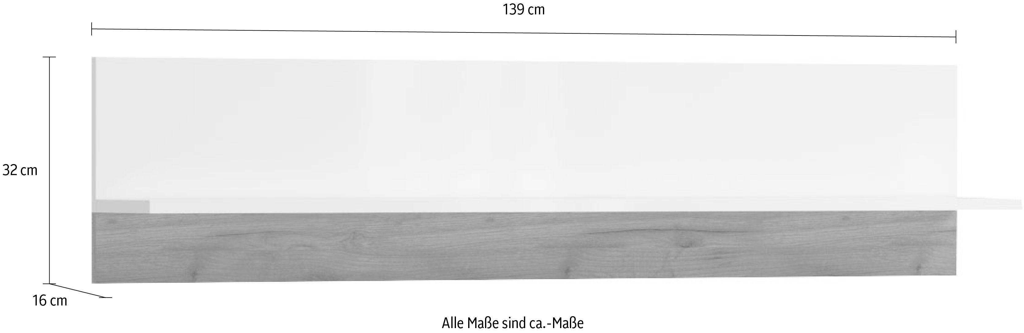 Places of Style Wandplank Stela wit uv-gelakt front, breedte: 139 cm