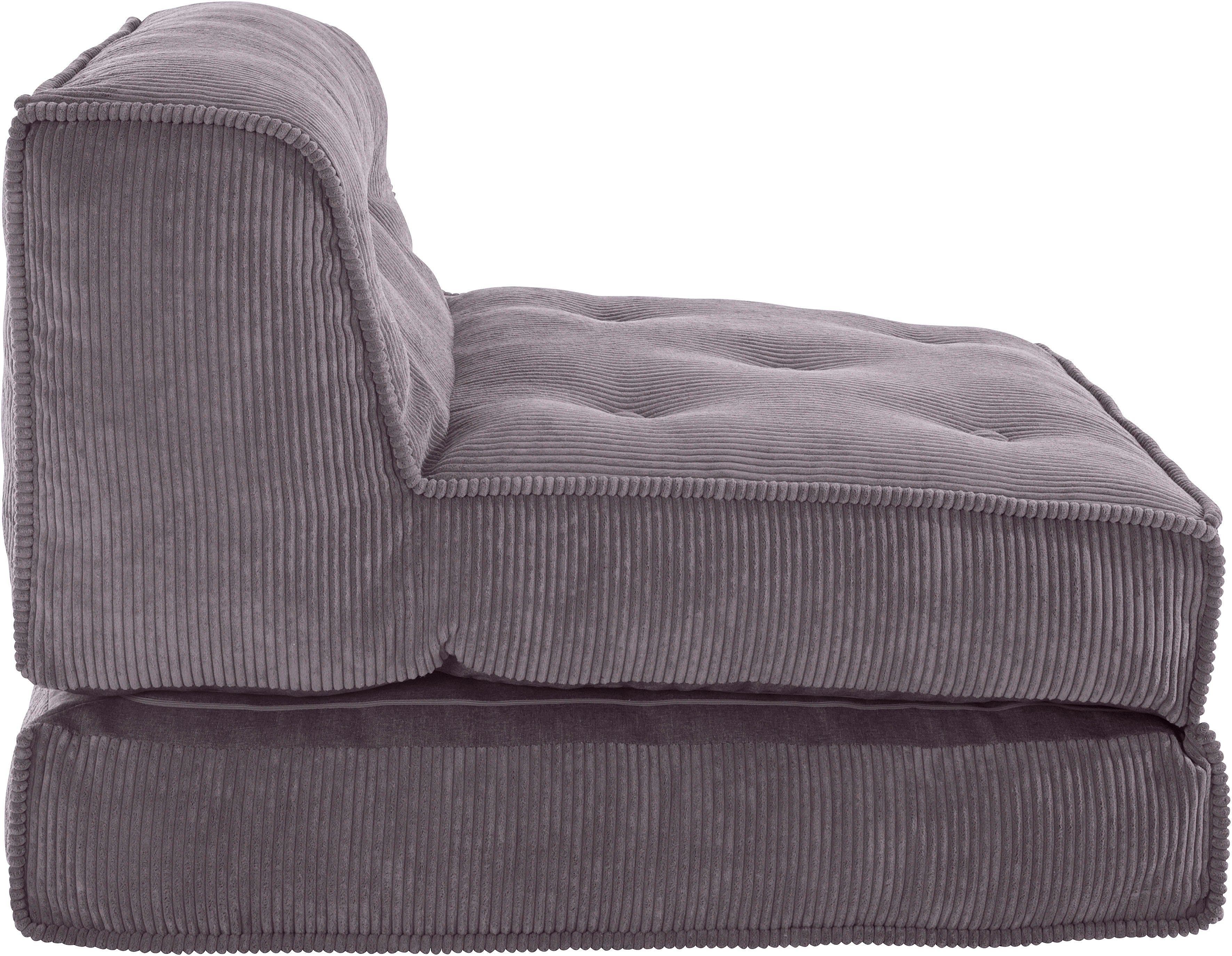 INOSIGN Fauteuil Pia Loungestoel van corduroy, in 2 maten, poef-functie.