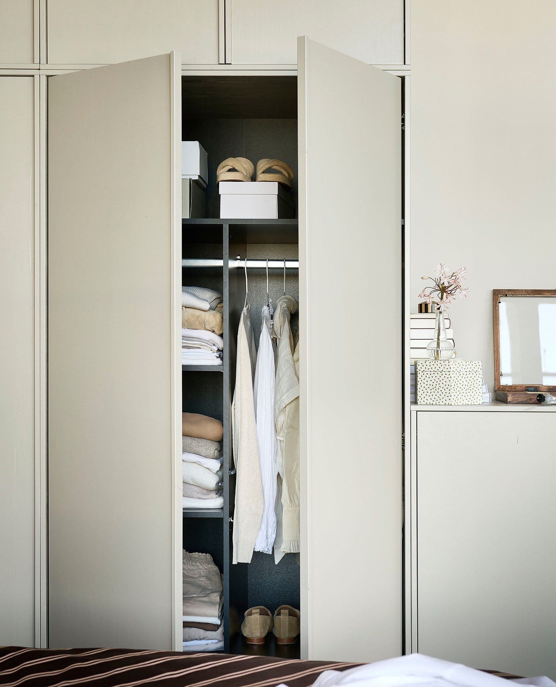 WOOOD Multifunctionele kast Daily garderobekast met push-to-open functie, hoogte 200 cm, breedte 50 of 100 cm