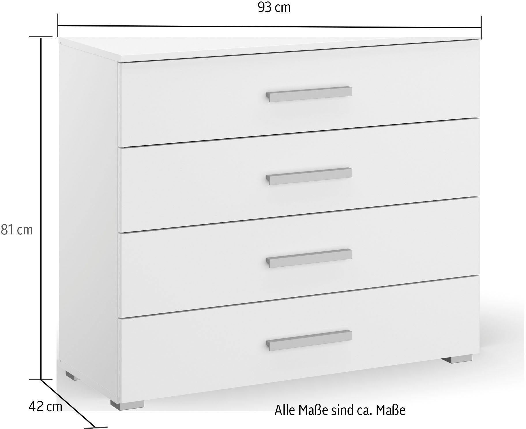 rauch Ladekast Sideboard commode ladecommode KOLUNA Breedte 93 cm met 4 grote lades voor veel opbergruimte MADE IN GERMANY