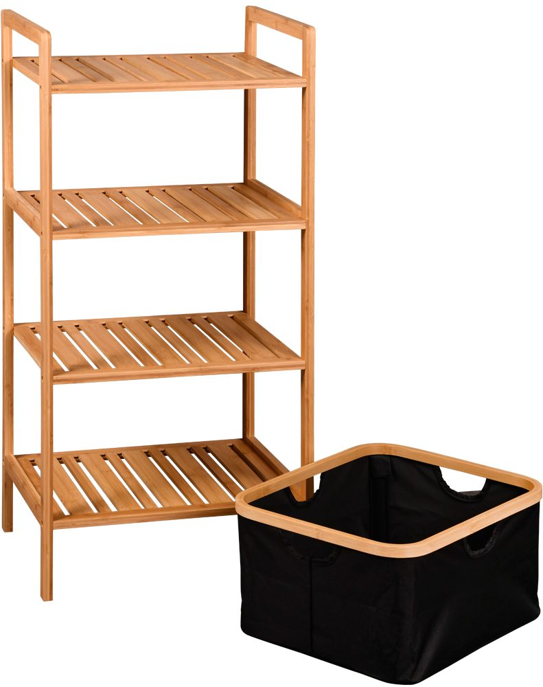 KESPER for kitchen & home Stellingkast Rek met mand, bamboe, FSC (1 stuk) rekken bruin