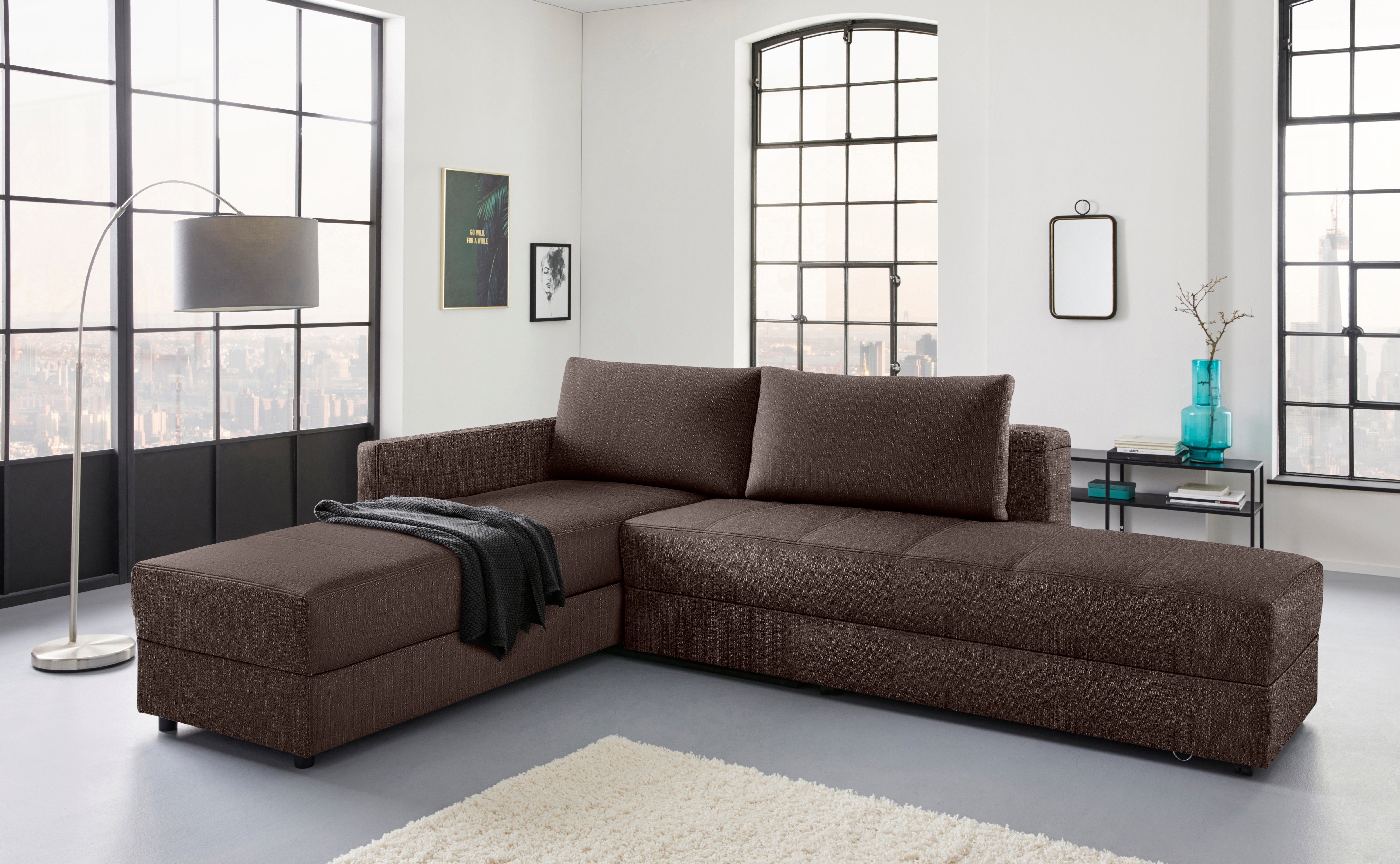 LOOKS BY WOLFGANG JOOP Hoekbank LooksIII L-vorm door draaifunctie tot bed verwisselbaar, inclusief opbergvak