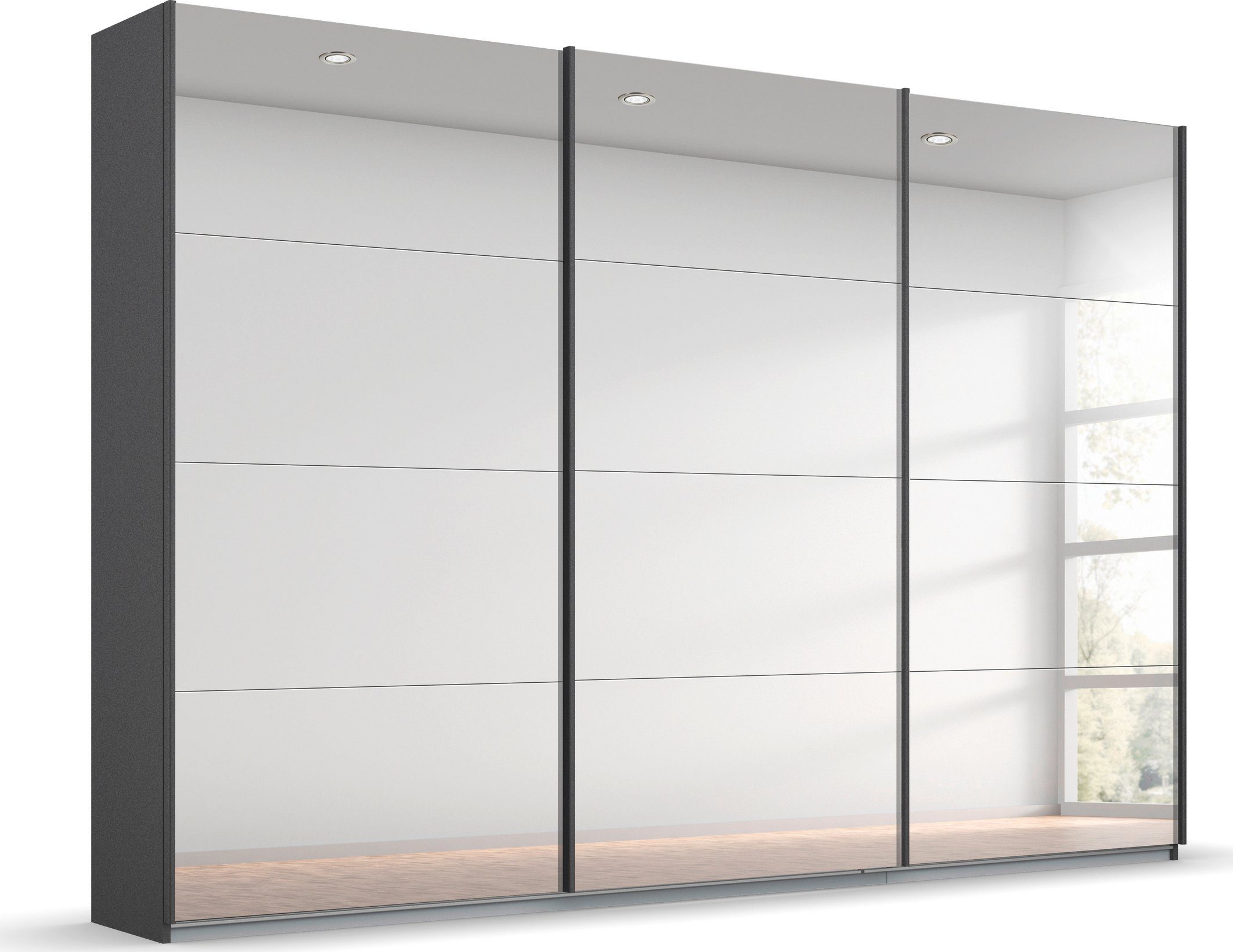 rauch Zweefdeurkast Kledingkast kast garderobe ORACLE met spiegelfront inclusief lade-inzet en extra legplanken made in germany