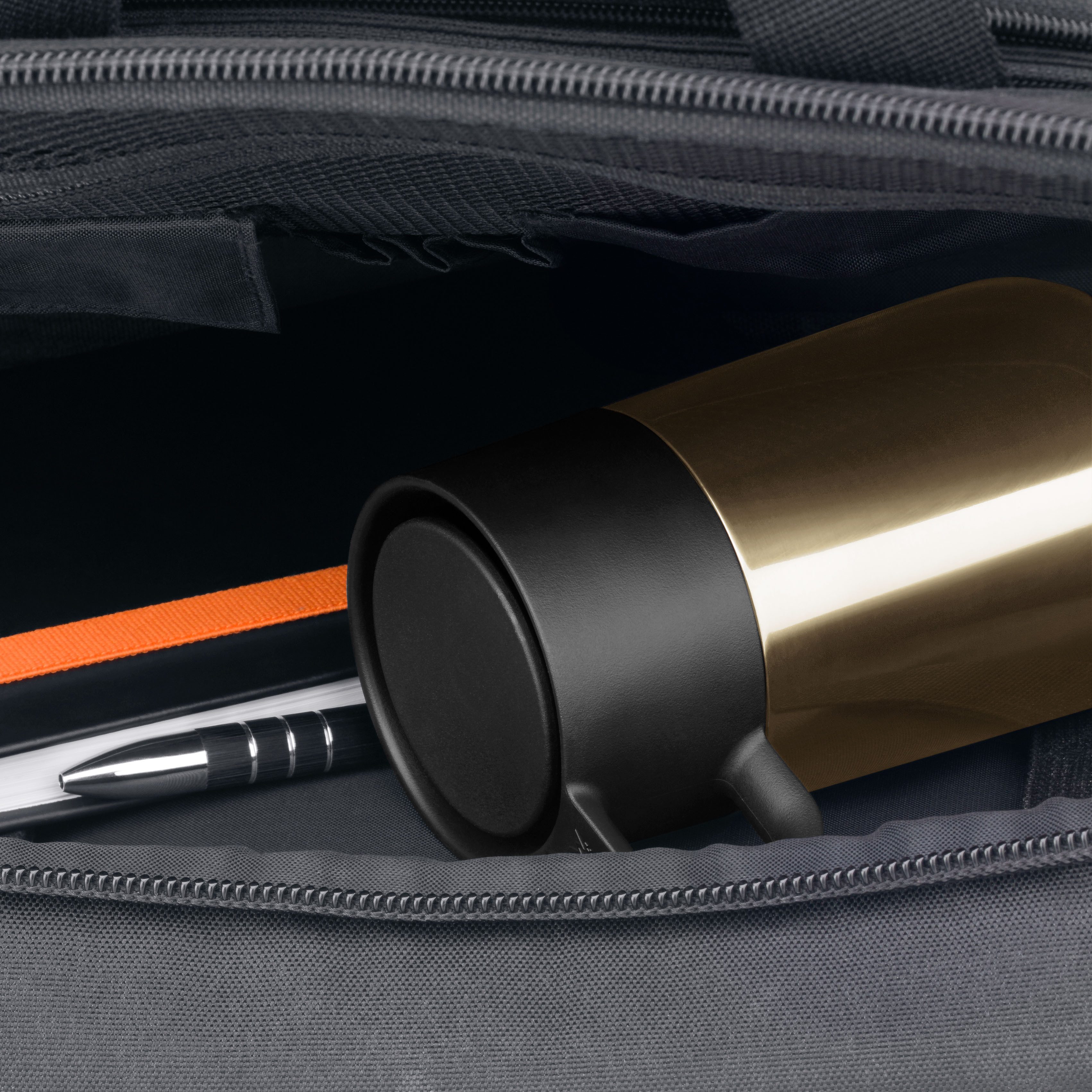 WMF Thermosbeker Impulse Travel Mug dubbelwandig roestvrij staal, lage hoogte, 360°-drinkopening