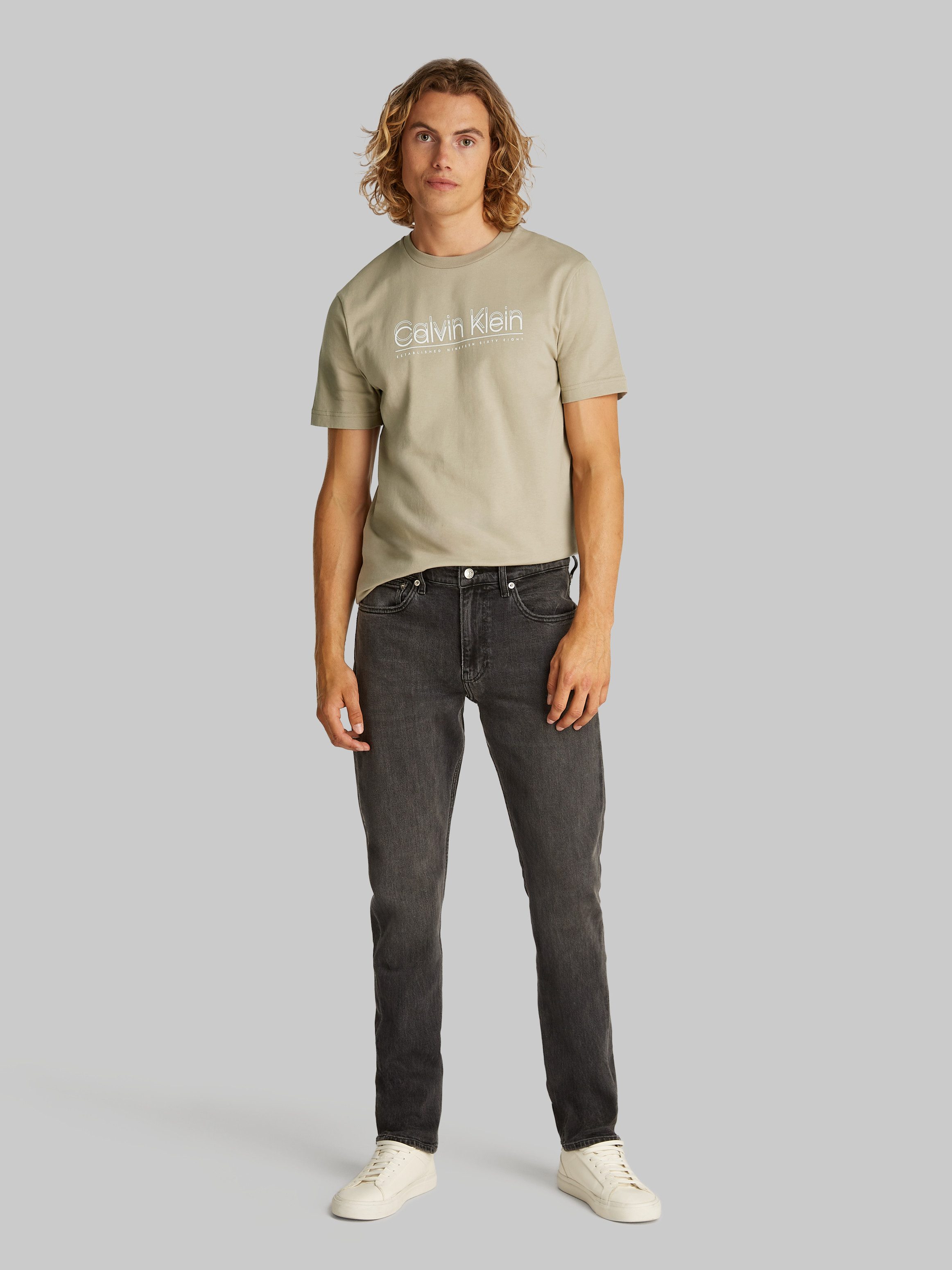 Calvin Klein T-shirt CP-DOUBLE LOGO T-SHIRT met groot logo-opschrift
