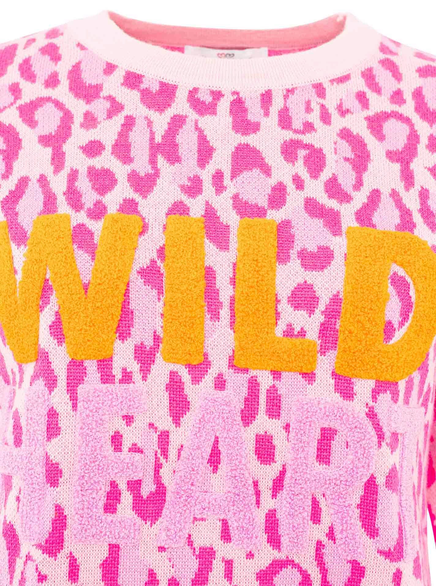 Zwillingsherz Gebreide trui Wild Heart met neon opschrift