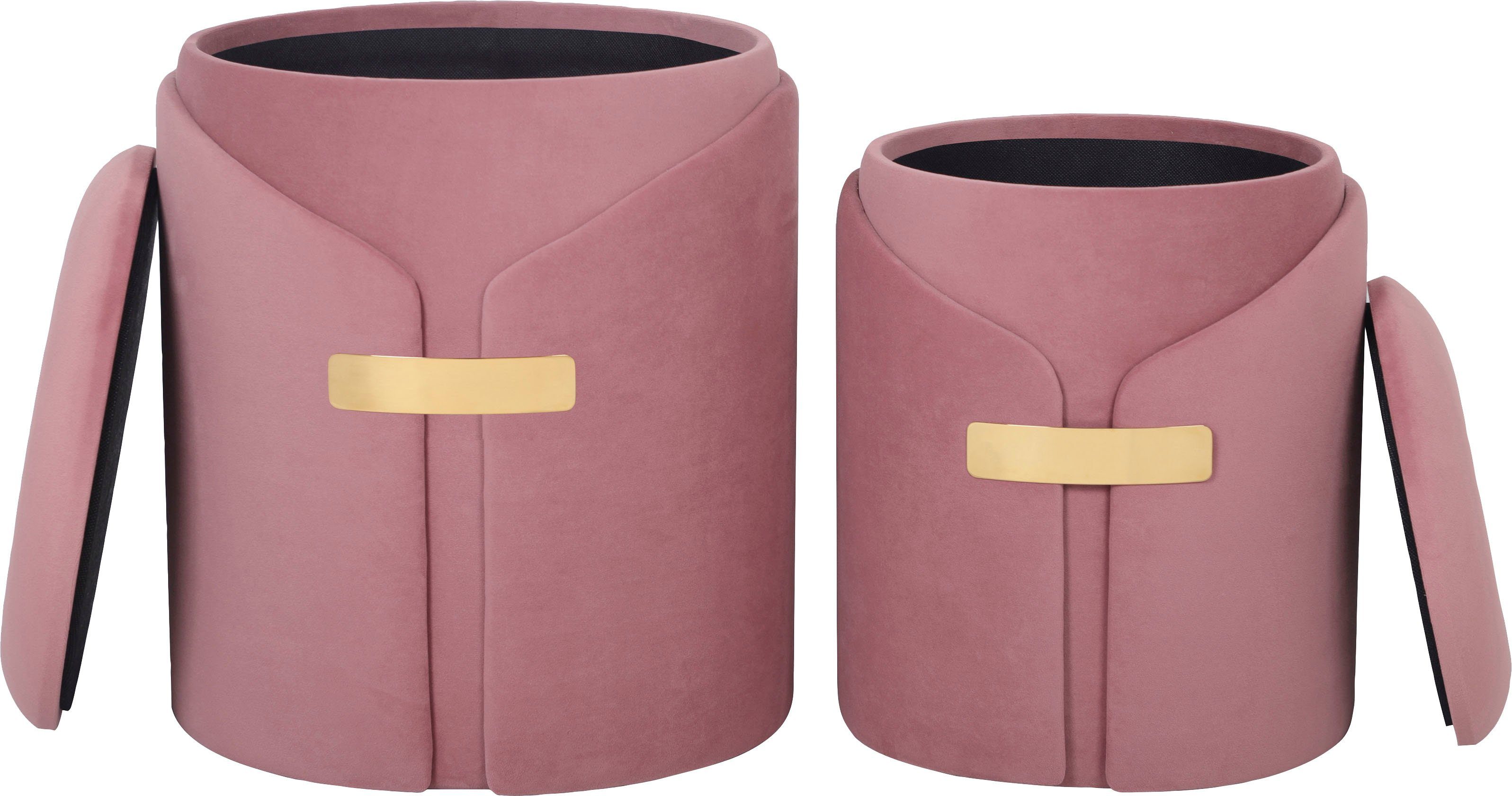 Kayoom Zithoek Kruk Forcet 125 2-delige set, elegante kunstfluwelen bekleding modern, met opbergruimte, decoratief, veel decoratieve kleurcombinaties