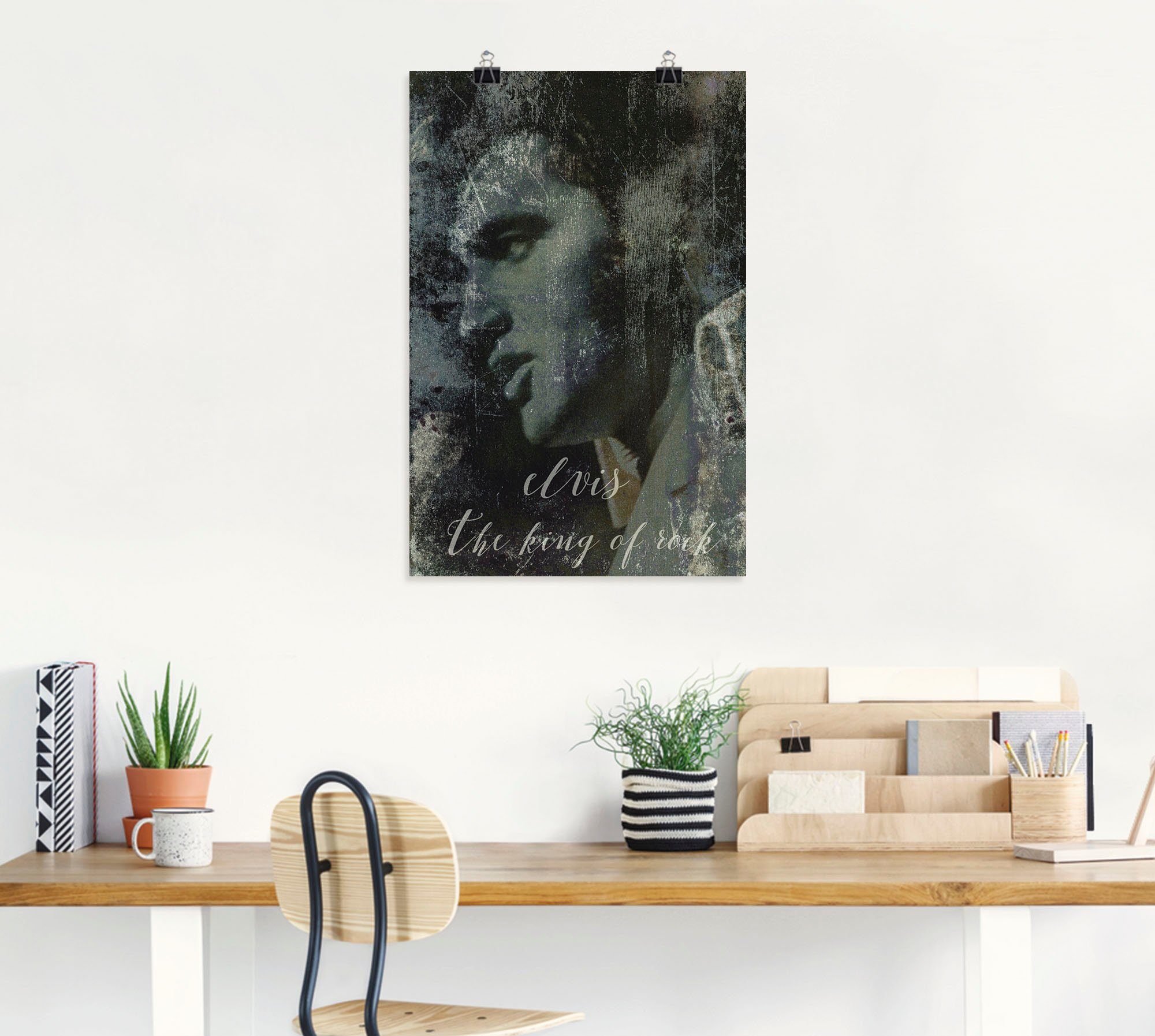 Artland Artprint Elvis the King als artprint van aluminium, artprint voor buiten, artprint op linnen, poster, muursticker