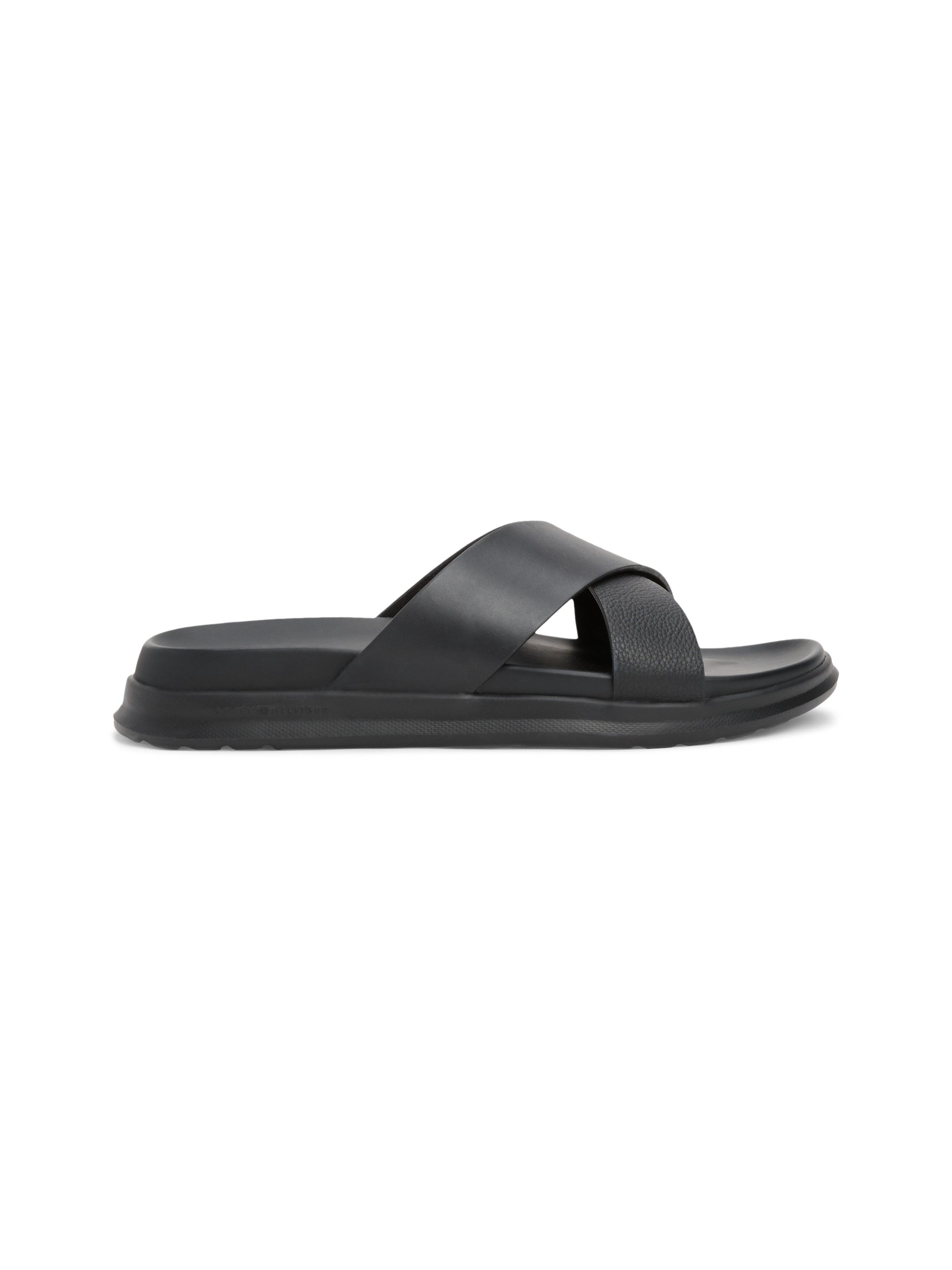 Tommy Hilfiger Slippers D DENSITY HILFIGER LTH CC SAND , zomerschoen, instapschoen, flats in smalle vorm