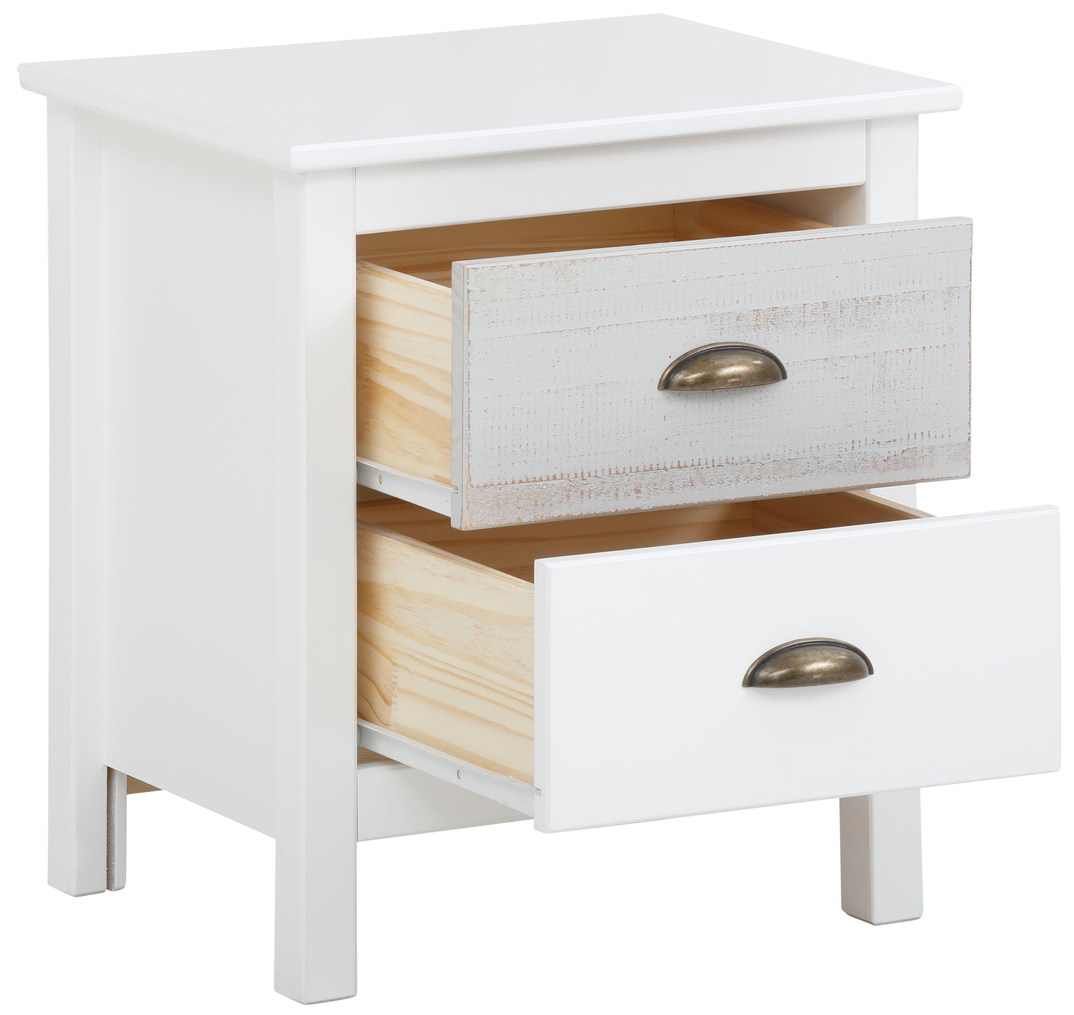 Home affaire Nachtkastje Pilatus schittert in hout-look, met geborsteld ladefront, breedte 45 cm
