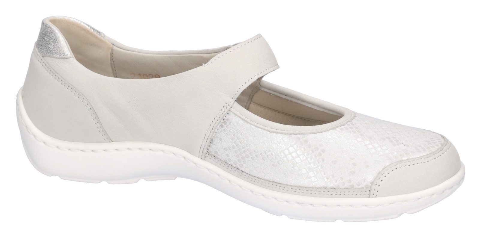 Waldläufer Ballerina's met riempje Henni , lage schoen, comfortabele schoen, klittenbandschoen in breedte h (= zeer breed)