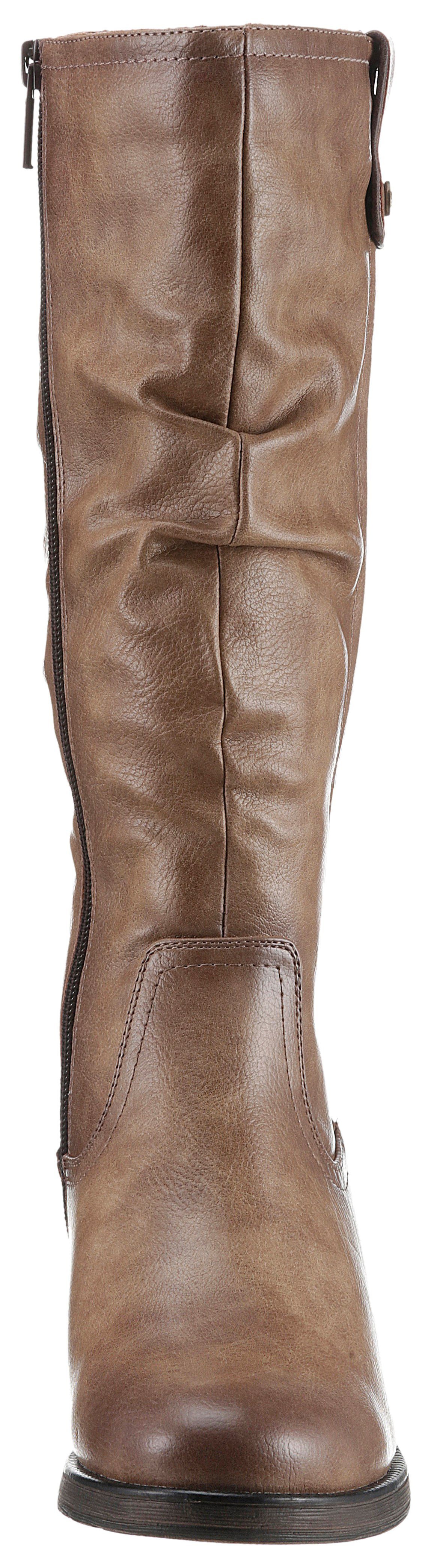 Mustang Shoes Winterlaarzen long shaft boots, block heel, with gathers at the slouchy shaft