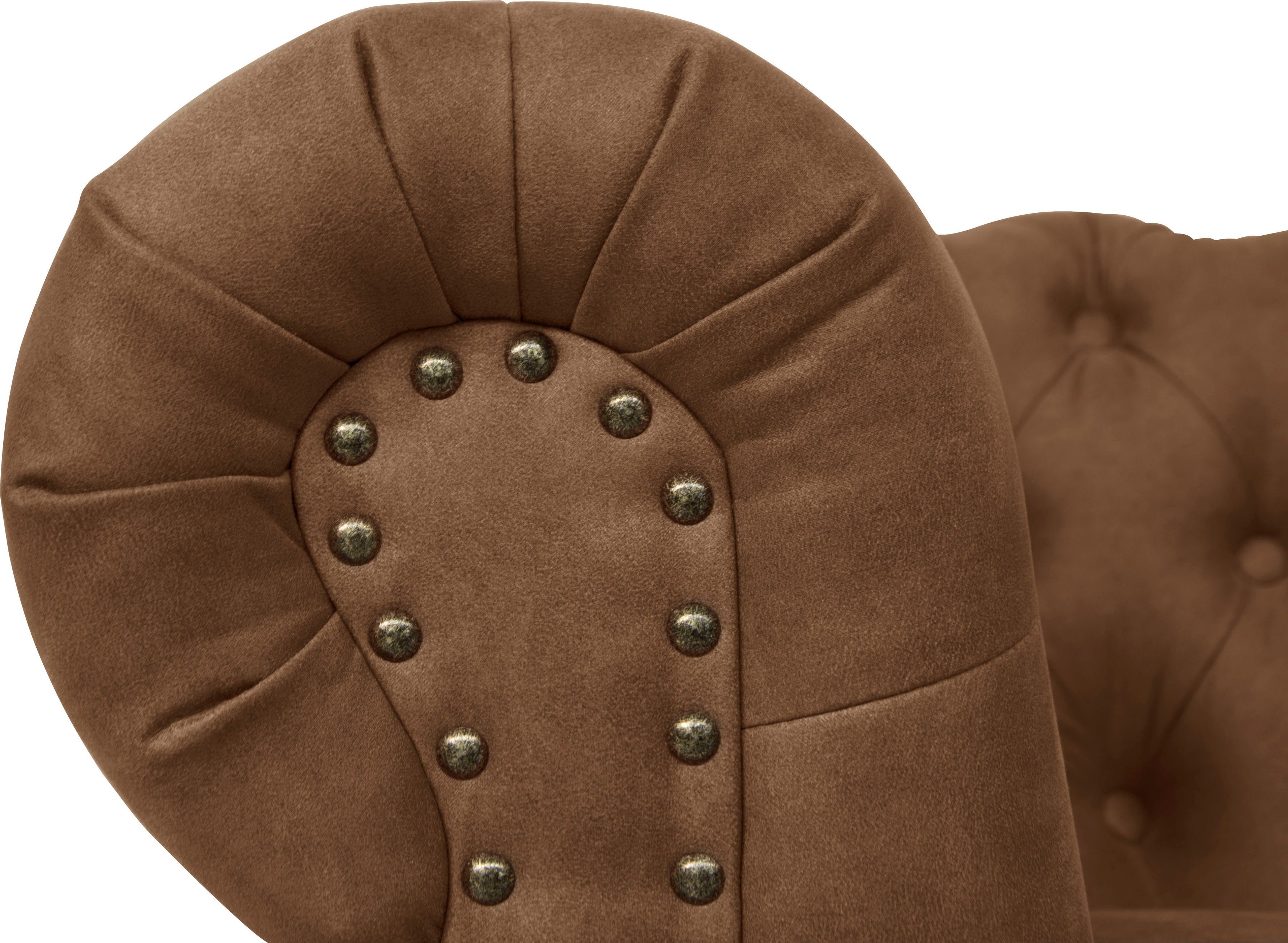 Home affaire Chesterfield-bank Aarburg luxueuze capitonnage en siernagels in chesterfield-design