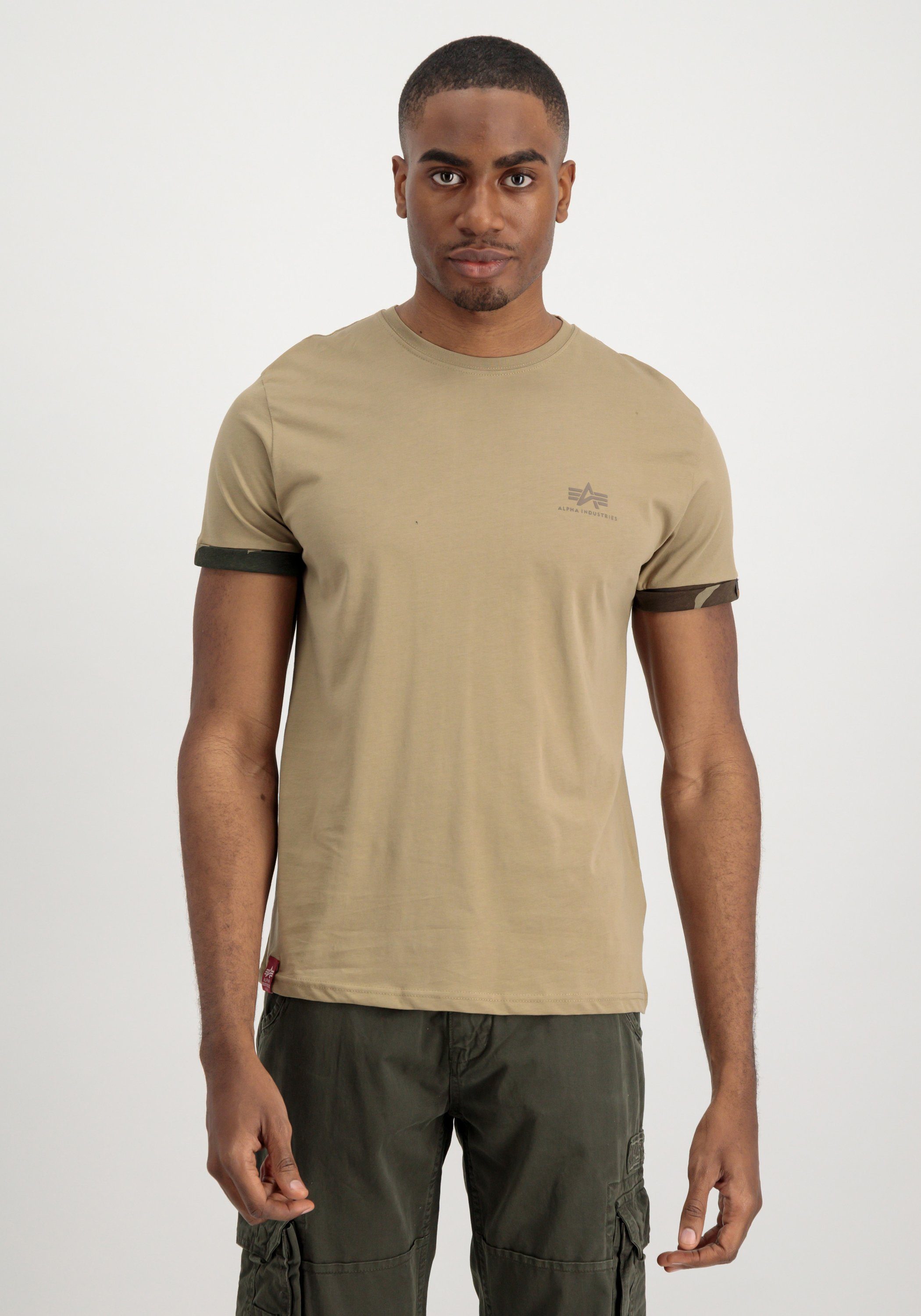Alpha Industries T-shirt Men T-Shirts Roll-Up Sleeve T