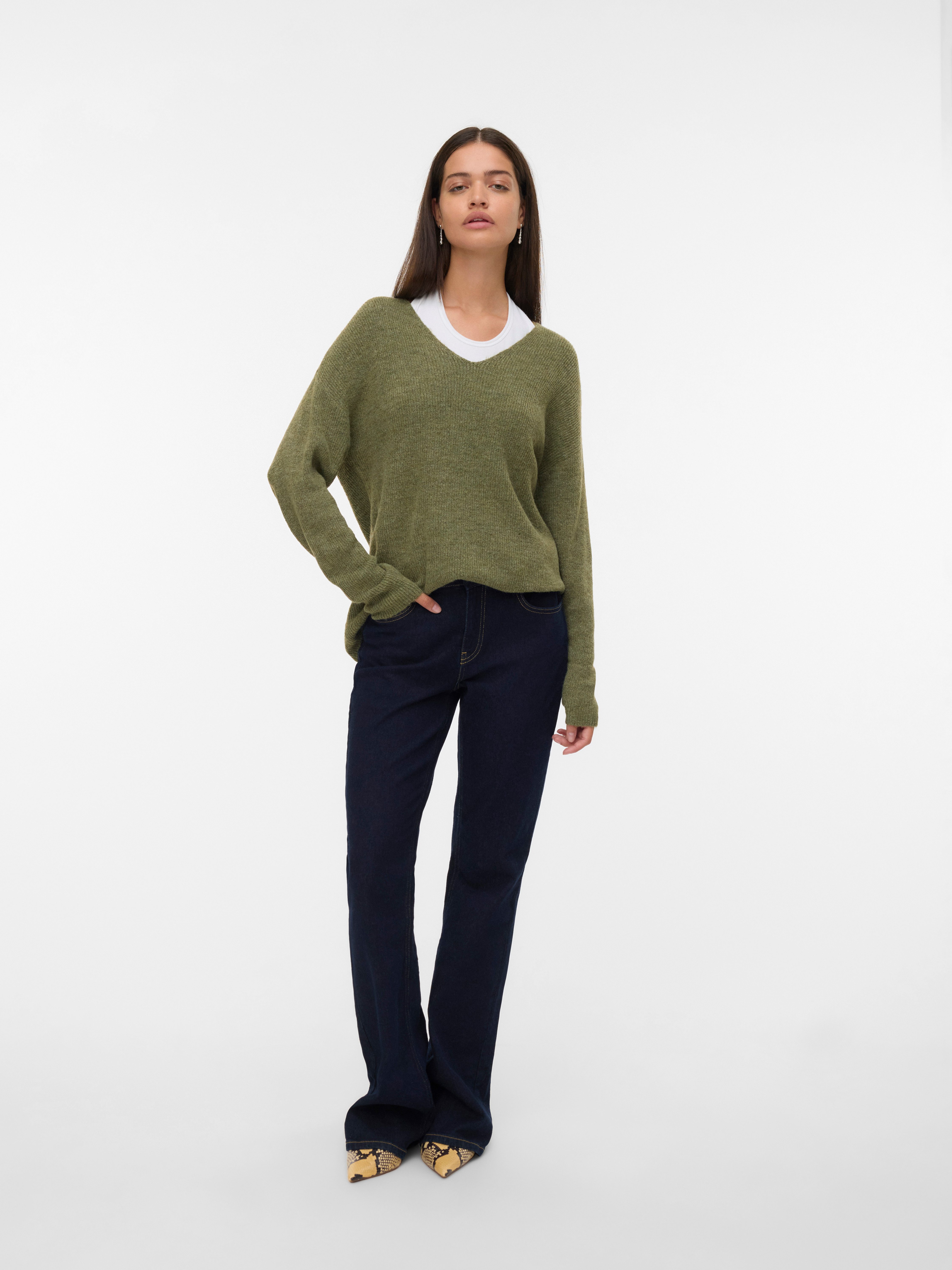 Vero Moda Trui met V-hals VMCREWLEFILE LS V-NECK BLOUSE NOOS