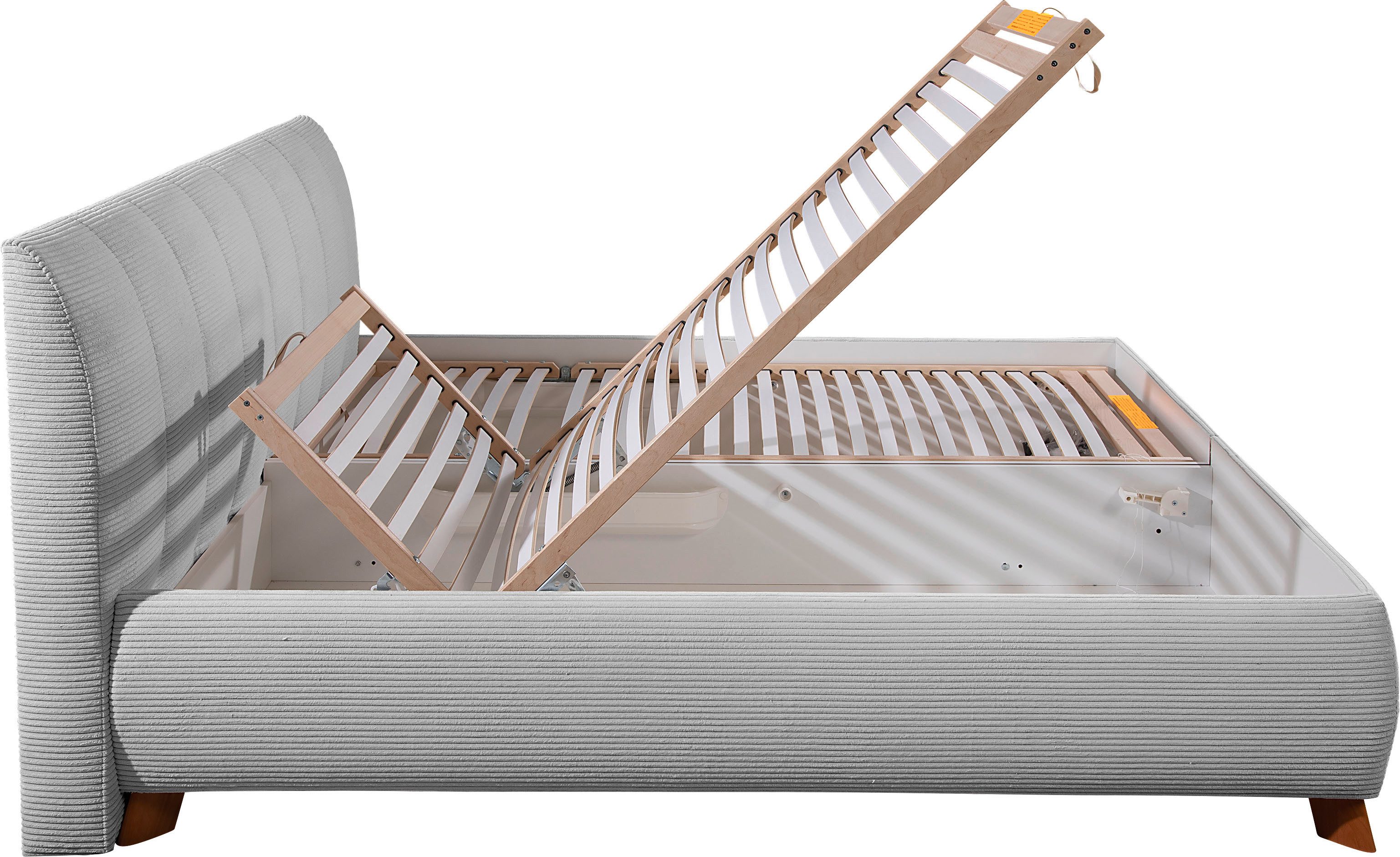 Maintal Gestoffeerd bed Hügeldorf inclusief bedlade, verkrijgbaar in h2, h3 & h4, van cord bekleding