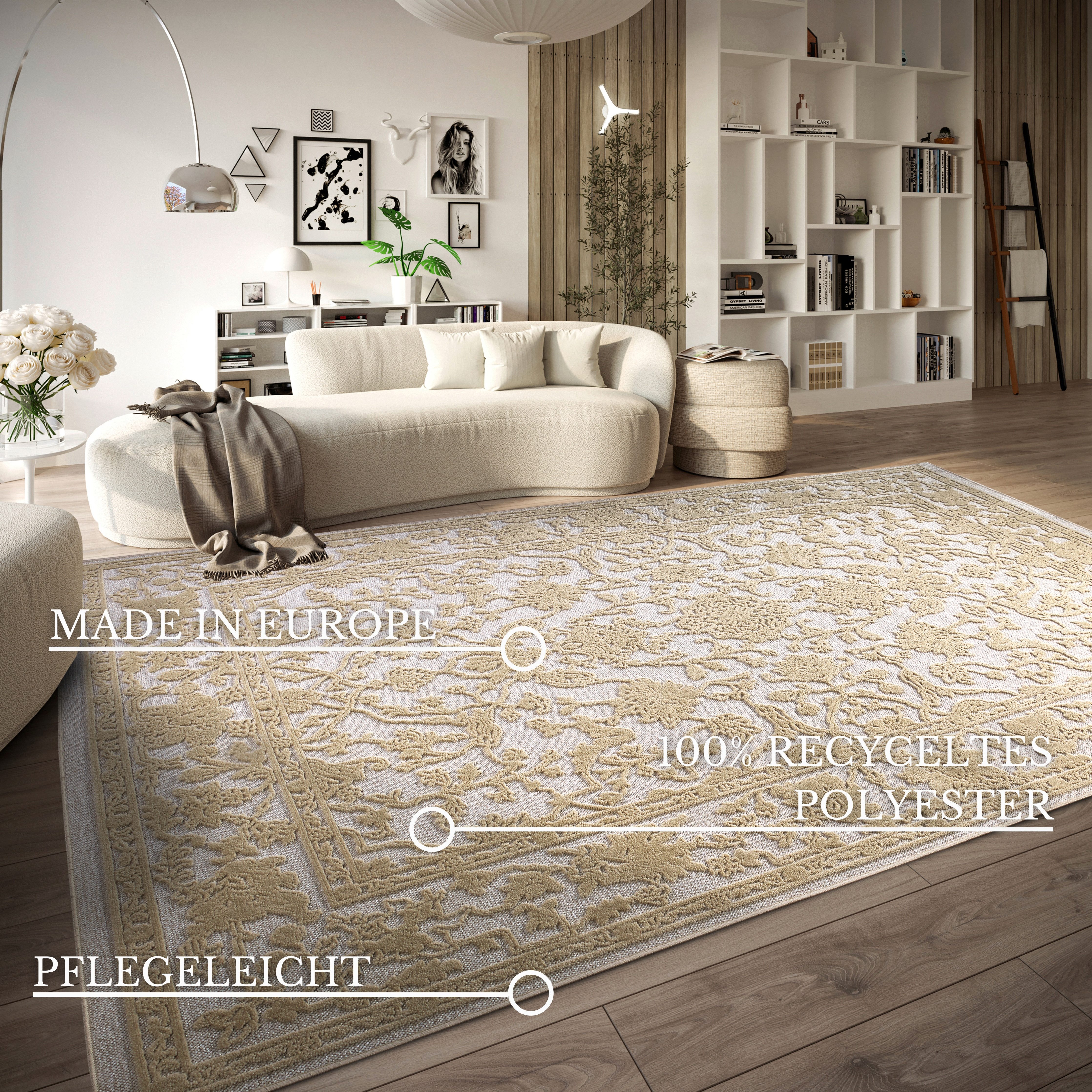 Villeroy & Boch Vloerkleed Ambroise Duurzaam, woonkamer, slaapkamer, modern, hoog-laag effect, gang