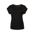 vivance t-shirt met koperkleurige lurex-strepen zwart