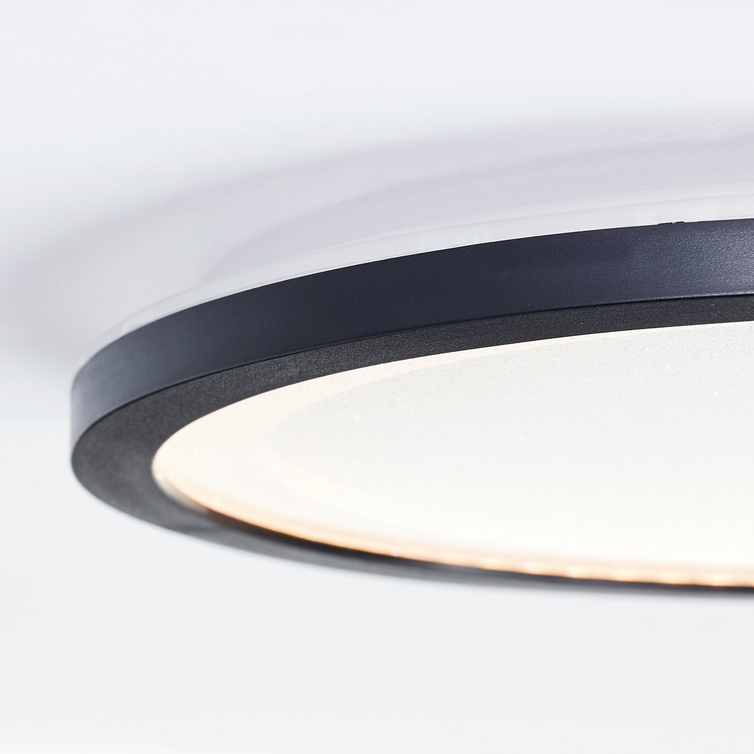 Brilliant Leuchten Led-plafondlamp Mosako LED paneel, glittereffect, D 25 cm, 2300 lm, 3000 K, zwart/wit