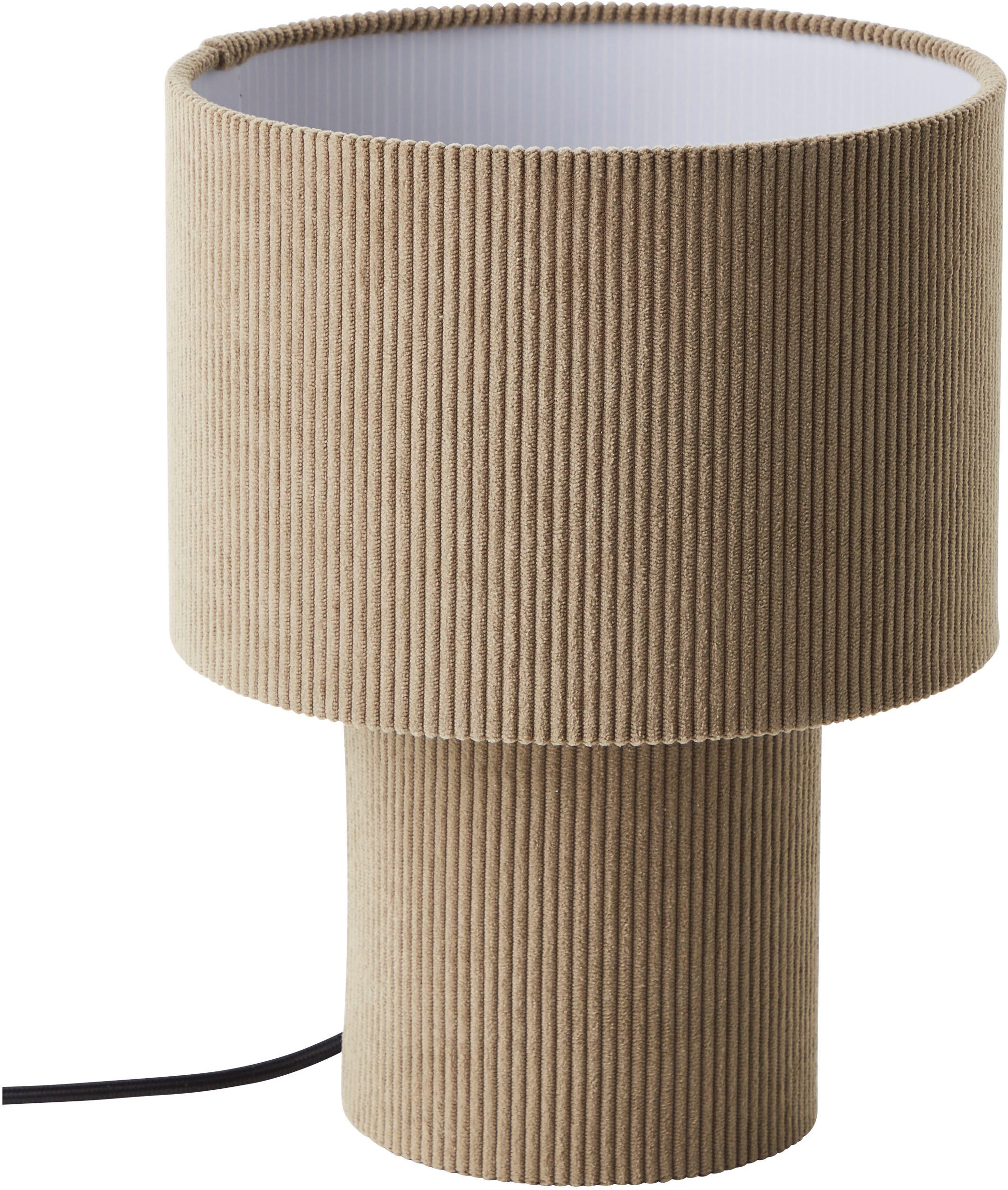 LeGer Home by Lena Gercke Tafellamp Kathleen cordlamp Cordstof, H 30 cm, Ø 23 cm, E27, cord, stoflamp, tafellamp (1 stuk)