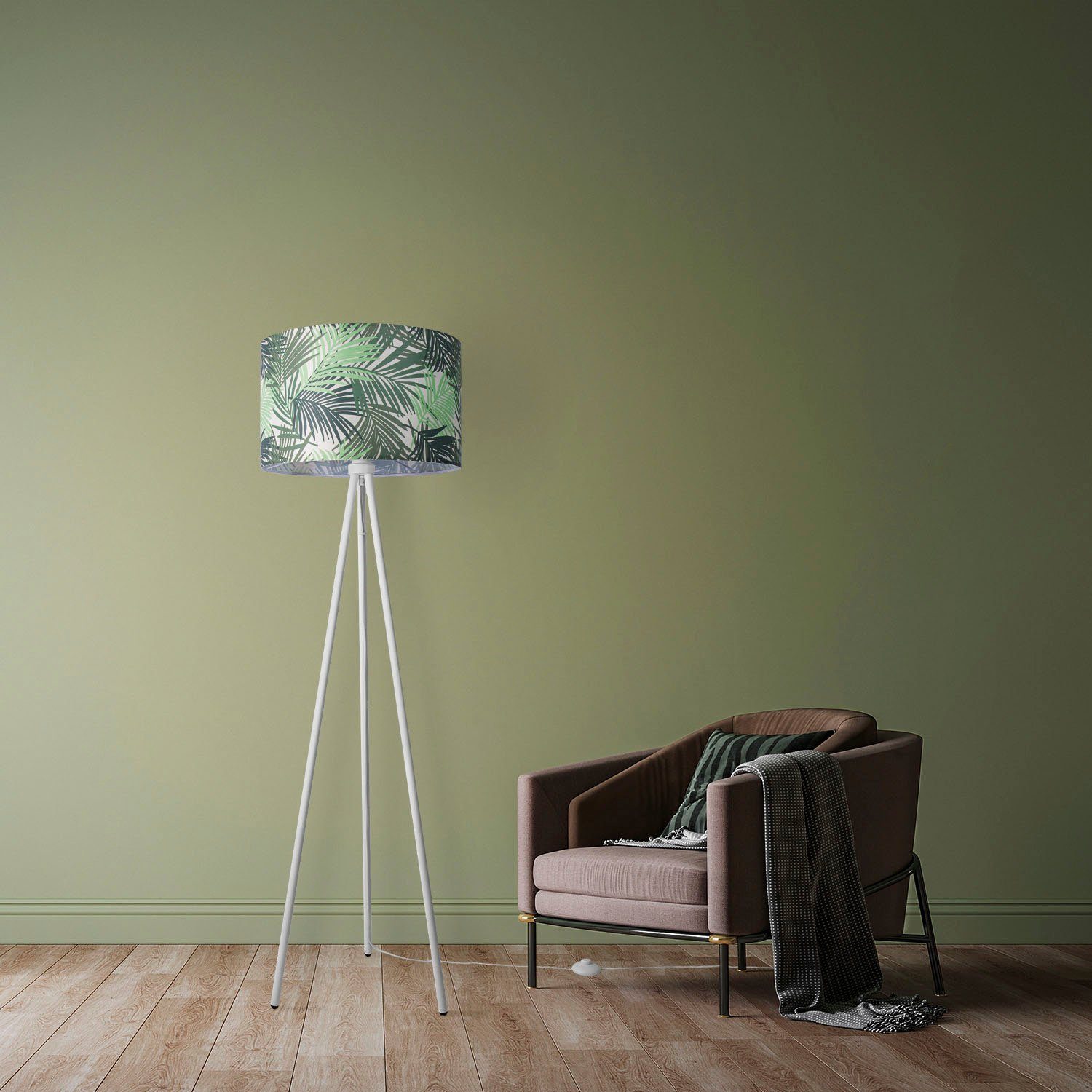 Paco Home Staande lamp Trina Ostende Lampenkap kantoor statief leeslamp decor kinderkamer jungle