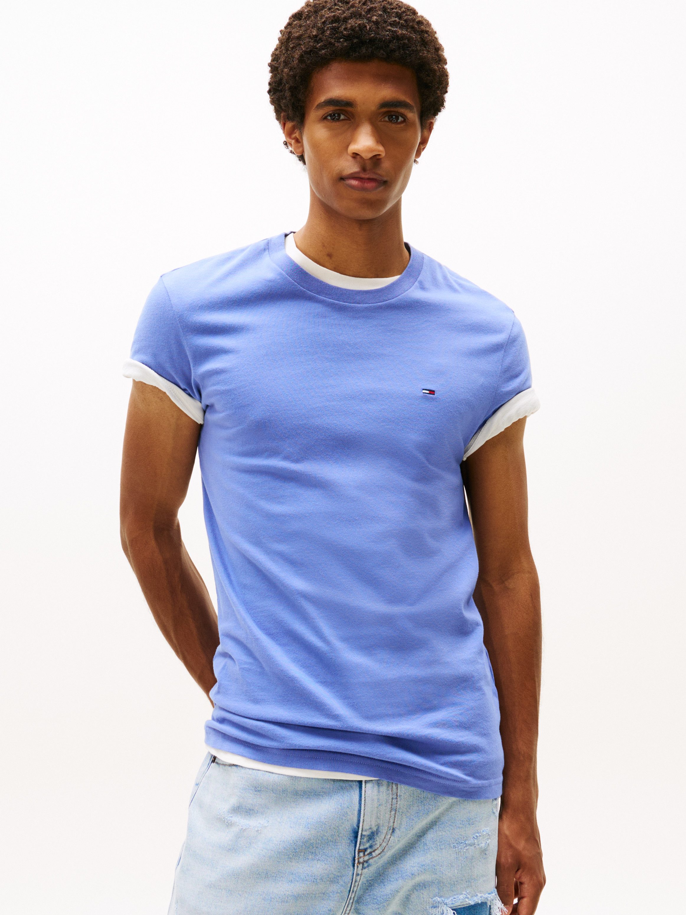 TOMMY JEANS Shirt met ronde hals TJM XSLIM 2PACK JERSEY TEE EXT (Set van 2)