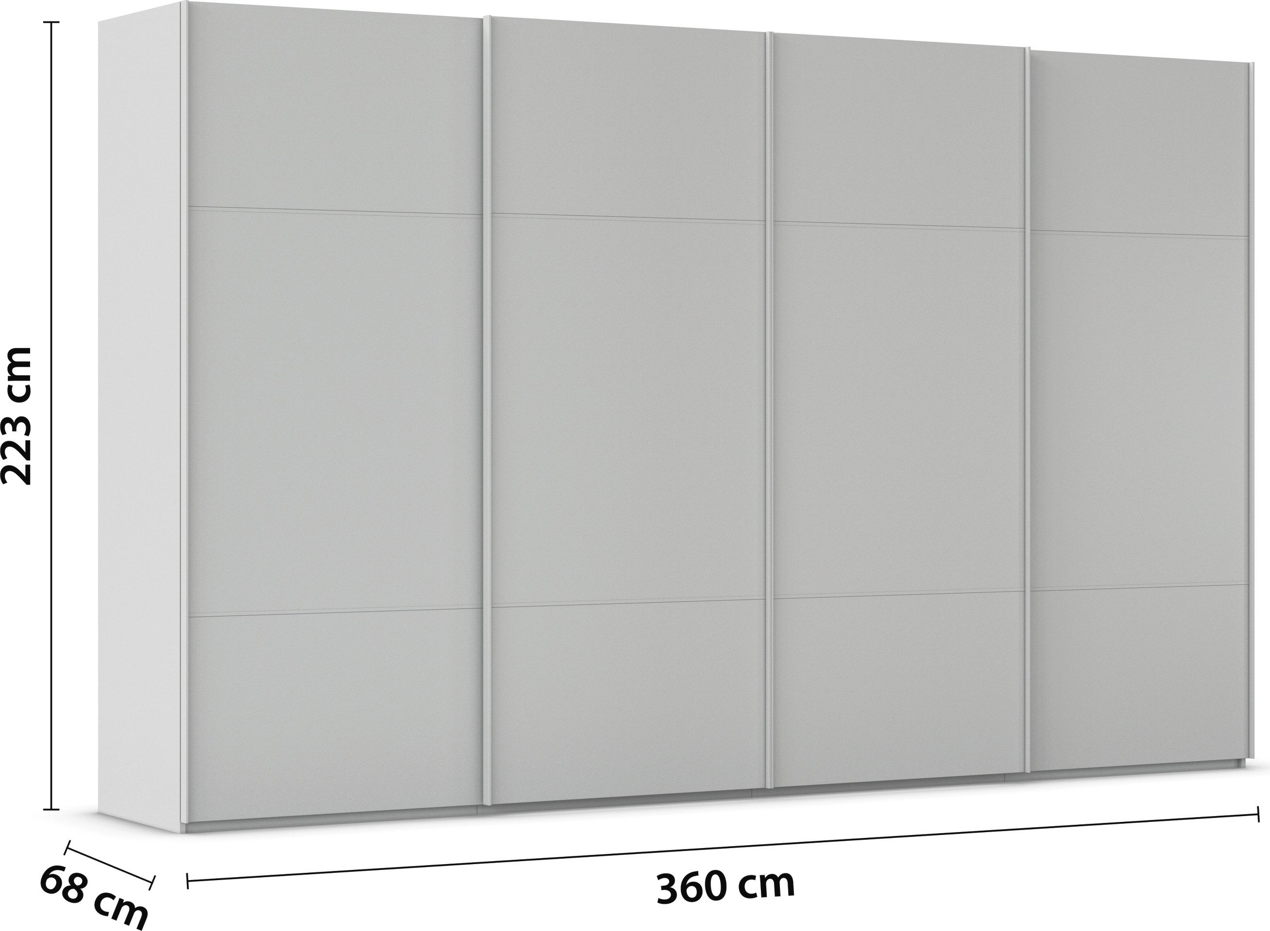 rauch Schuifdeurkast Kledingkast kast garderobe slaapkamerkast SCALE-TRIO edel drievoudig front, 2 sierlijsten in grepen kleur made in germany