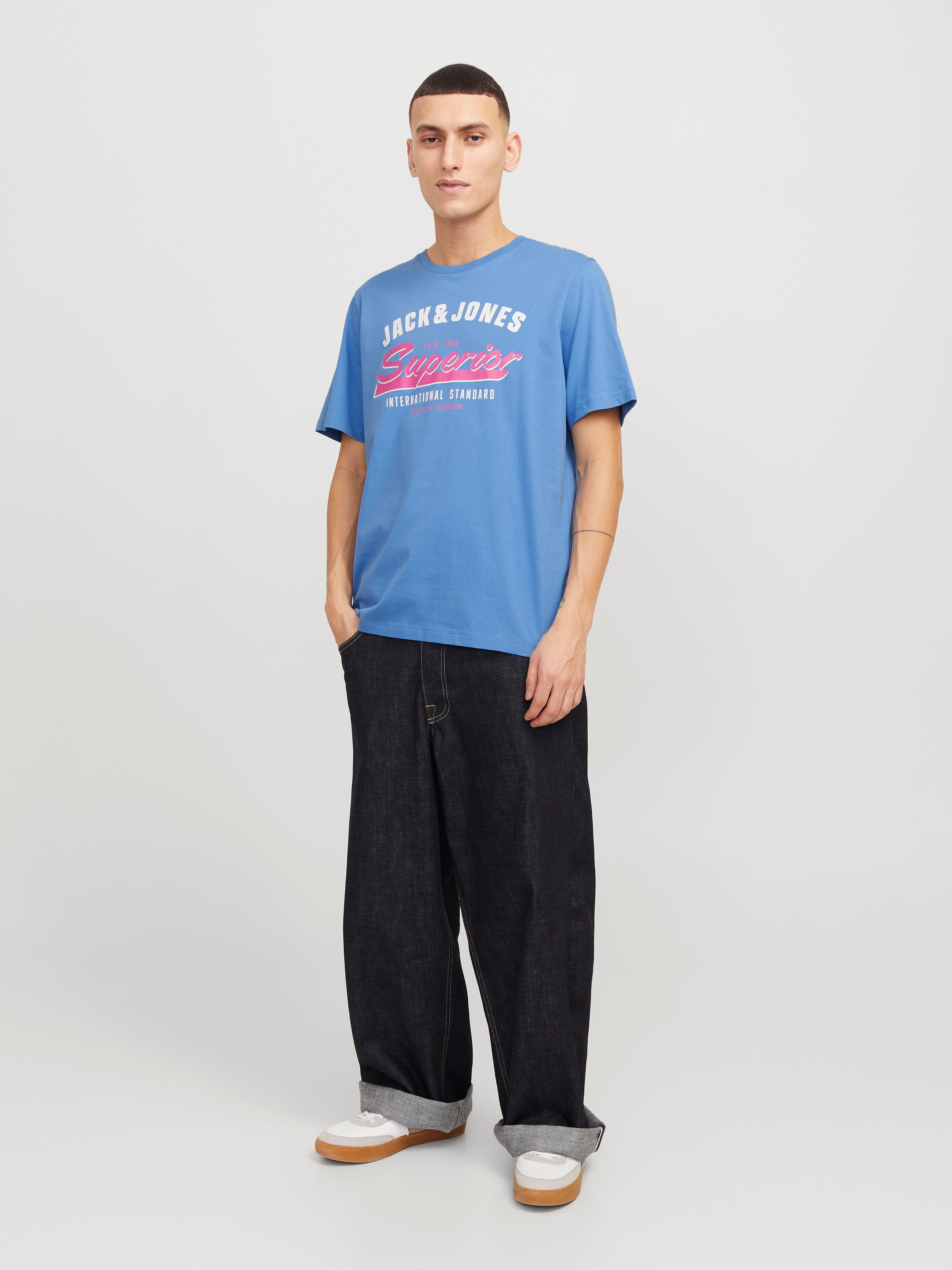 Jack & Jones Shirt met ronde hals JJELOGO TEE SS O-NECK 2 COL SS25 SN