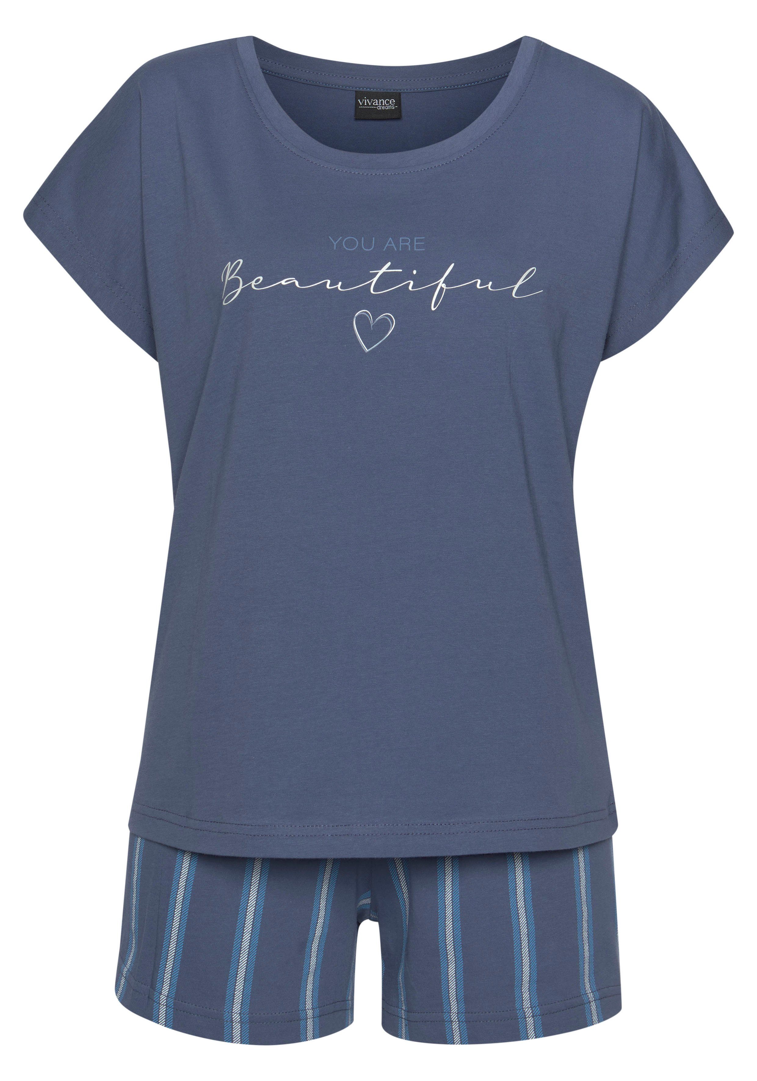 Vivance Dreams Shortama met frontprint (2-delig, 1 stuk)