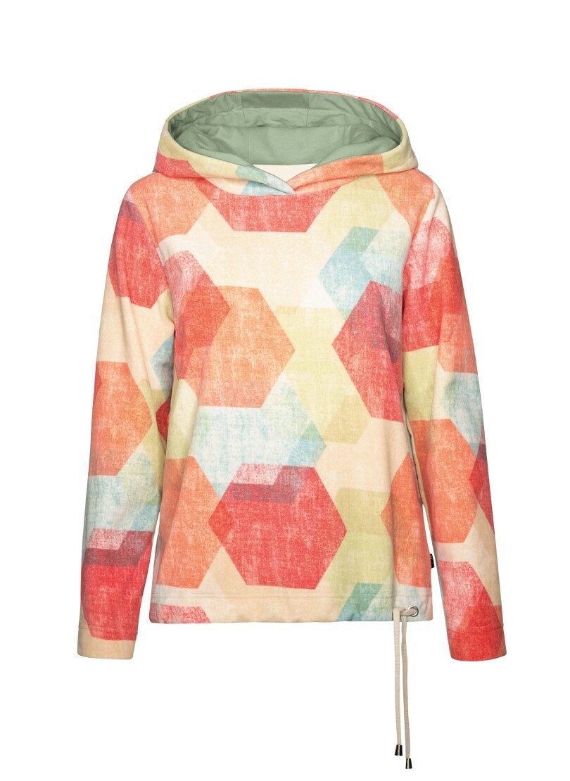 Trigema Hoodie TRIGEMA fleece hoodie met kleurrijke allover-print