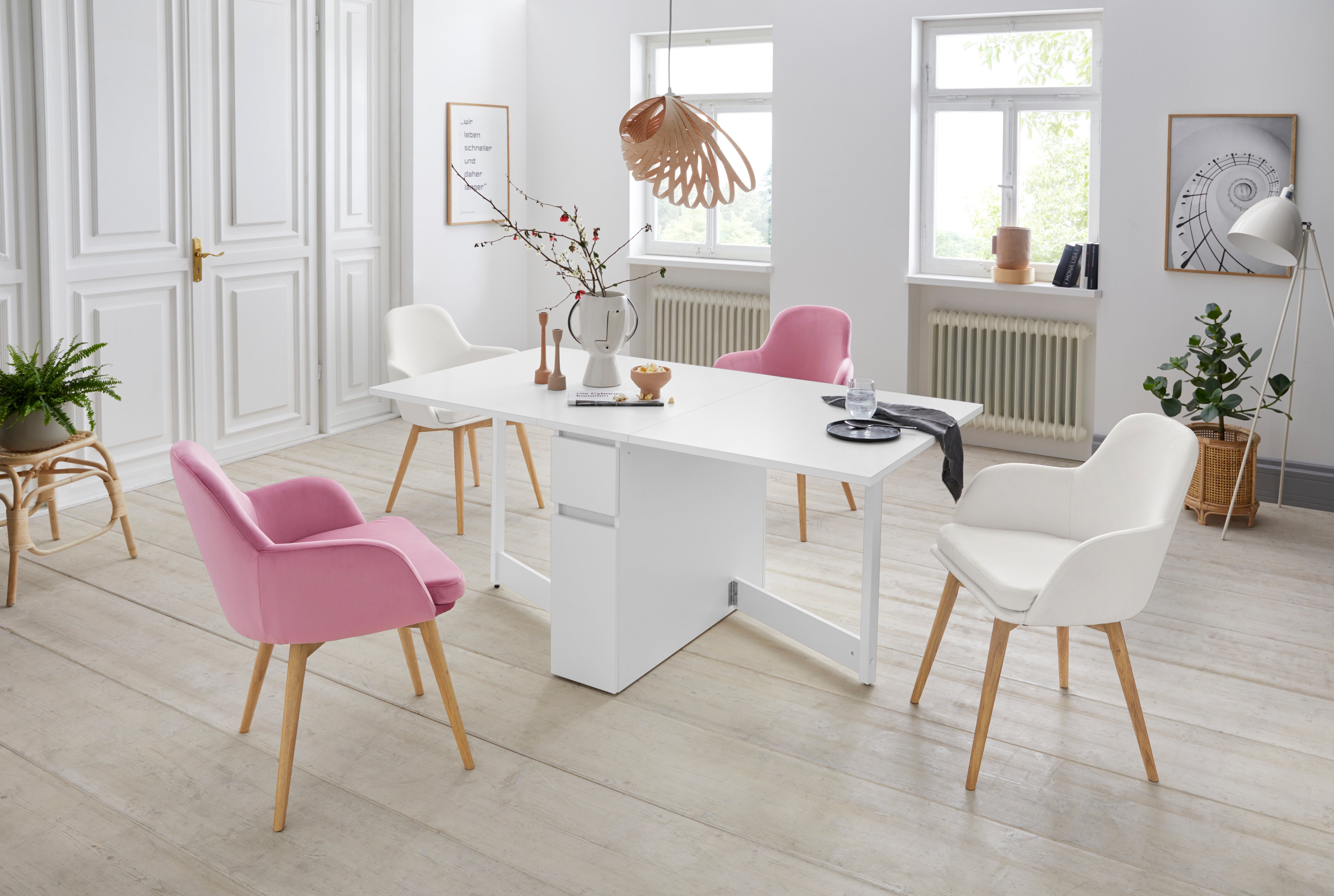 Woodman Eettafel Jasper met een rechthoekig tafelblad en uittrekfunctie, breedte 90 cm