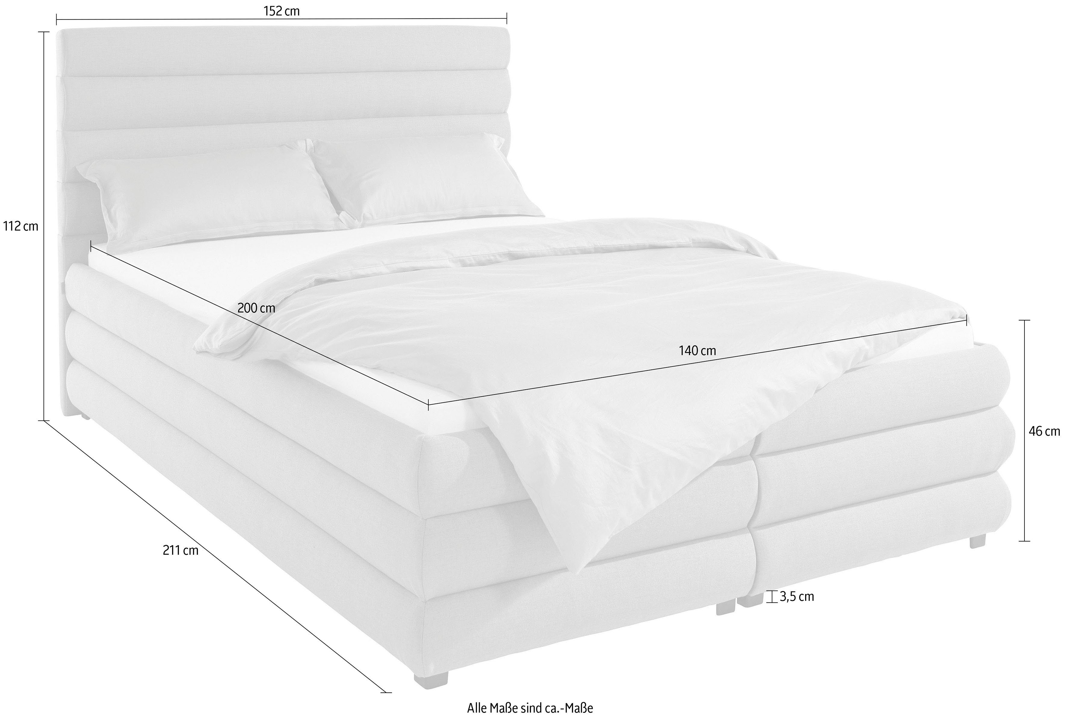 LeGer Home by Lena Gercke Gestoffeerd bed Maylis bouclé naar keuze met en zonder matras en lattenbodem, ook in 200 cm breedte