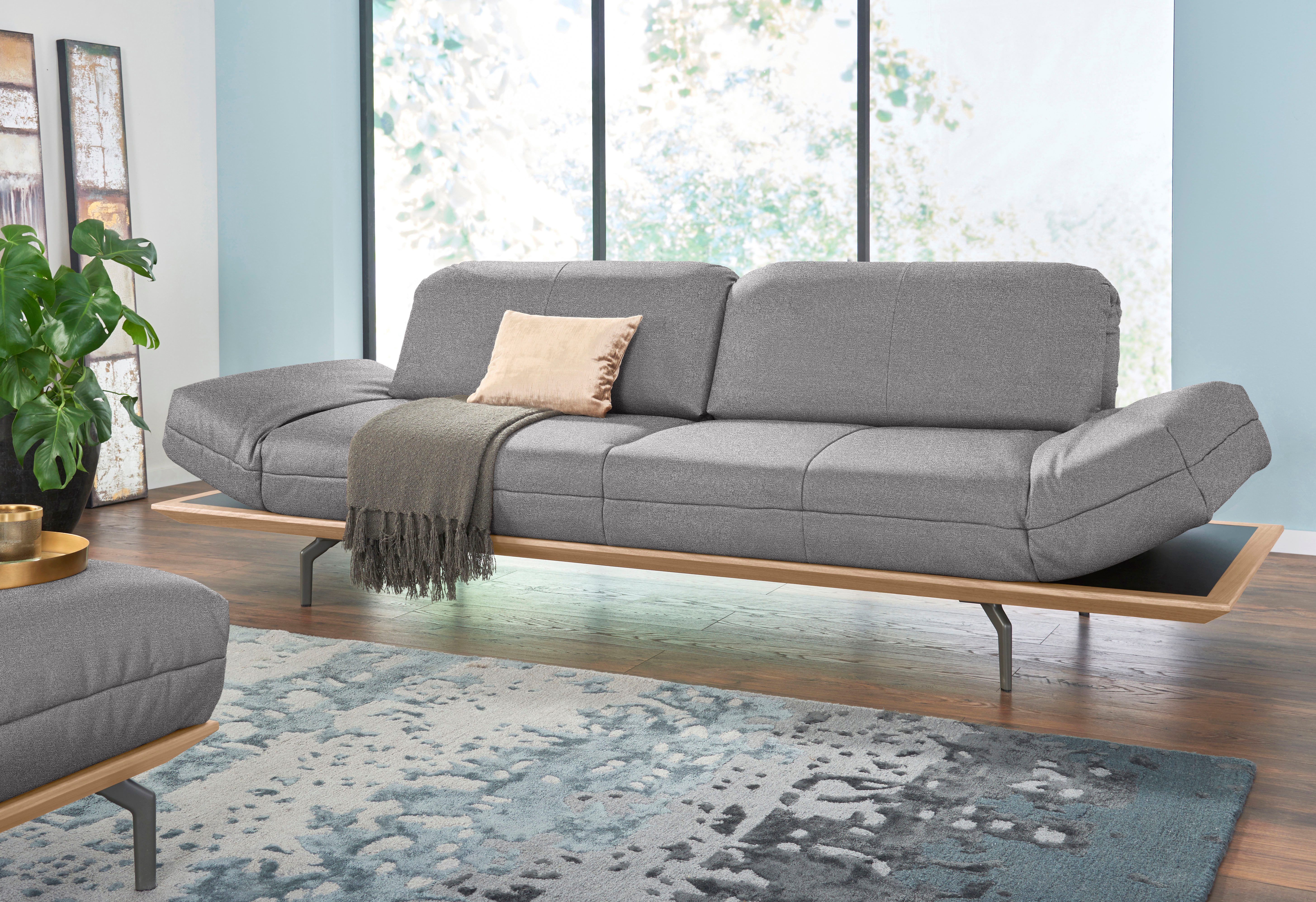 Creation BY ROLF BENZ 3-zitsbank CR.420, design bank, loungesofa in 2 kwaliteiten, houten frame in eiken natuur of noten, breedte 232 cm