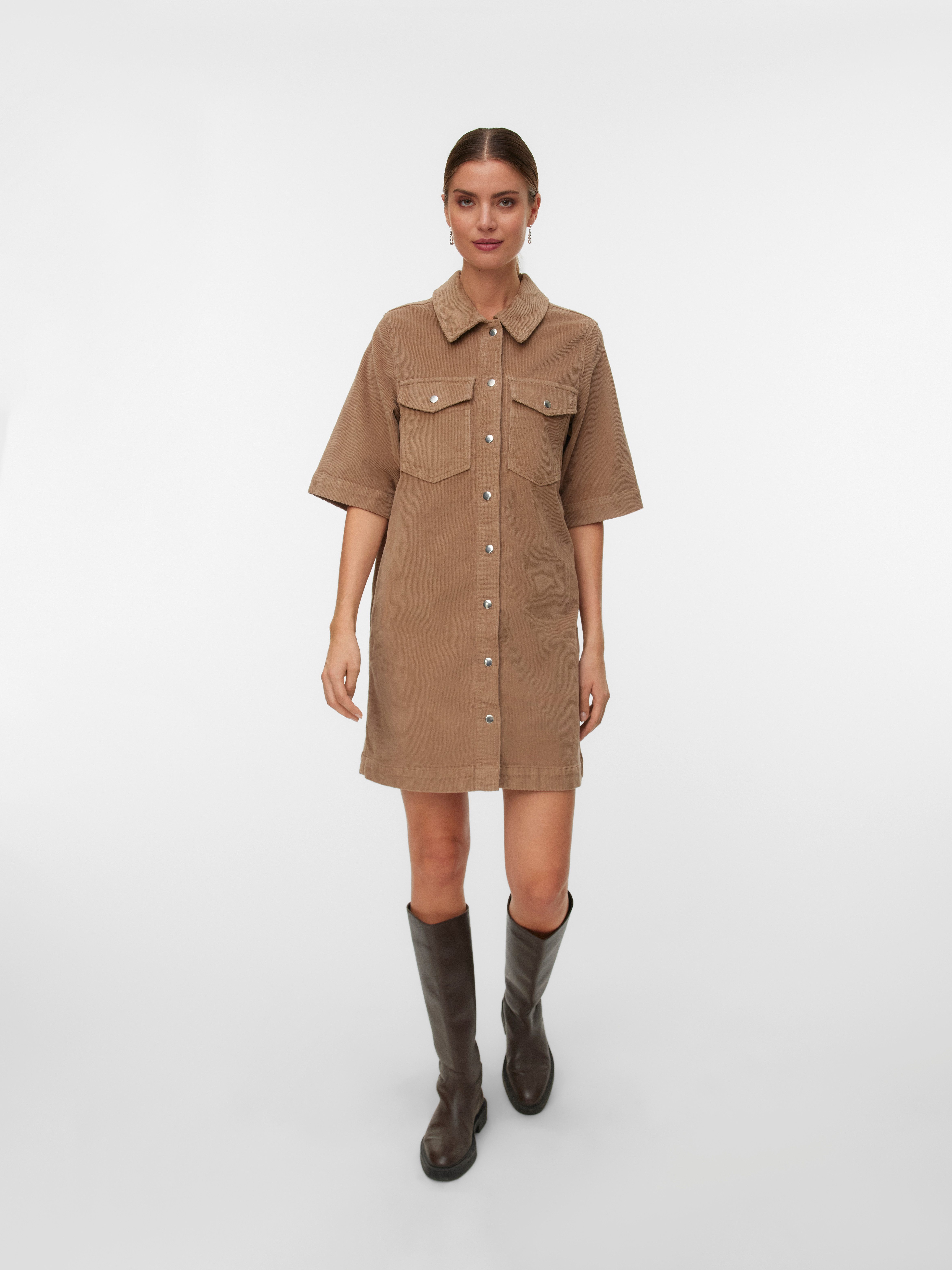Vero Moda Cordjurk VMFENJA 2/4 SHORT CORDUROY DRESS NOOS